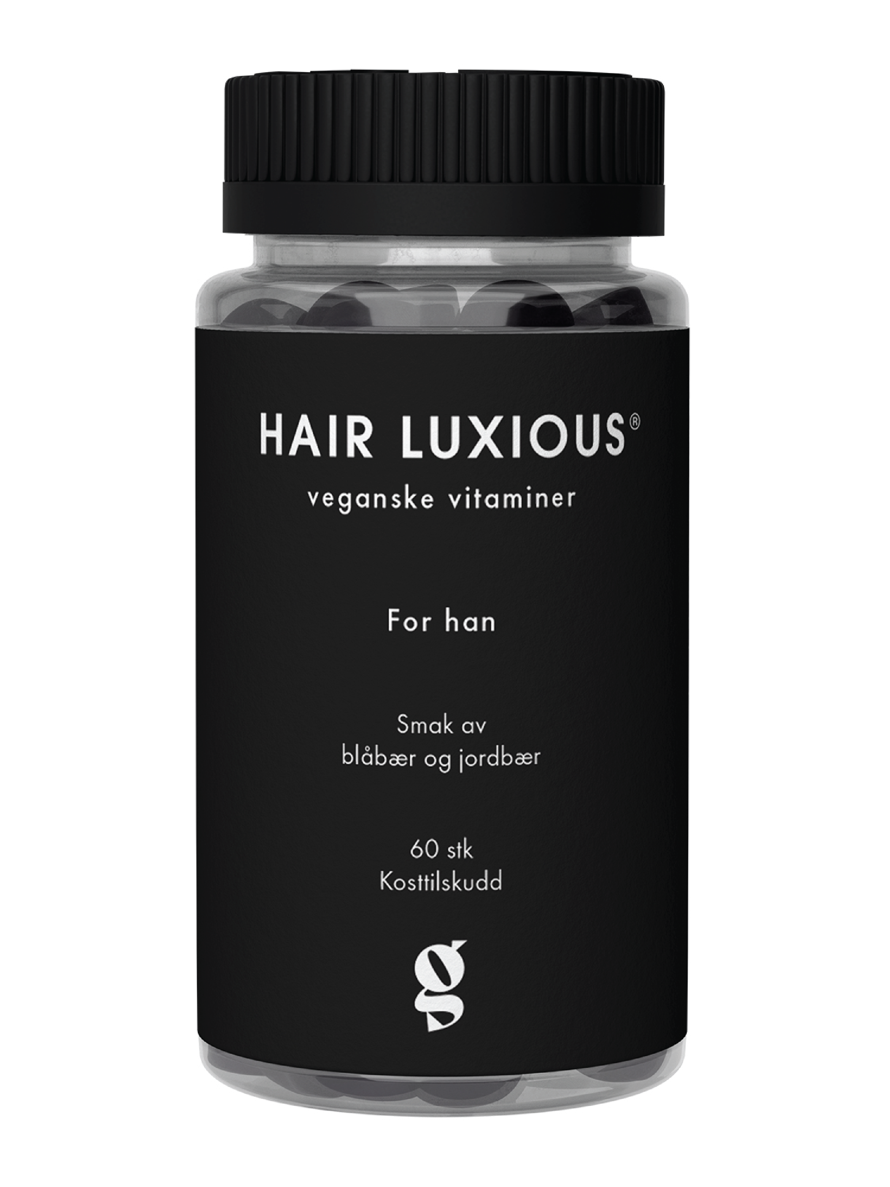 Good For Me Hair Luxious For han Gummies, Blåbær & jordbær, 60 stk.