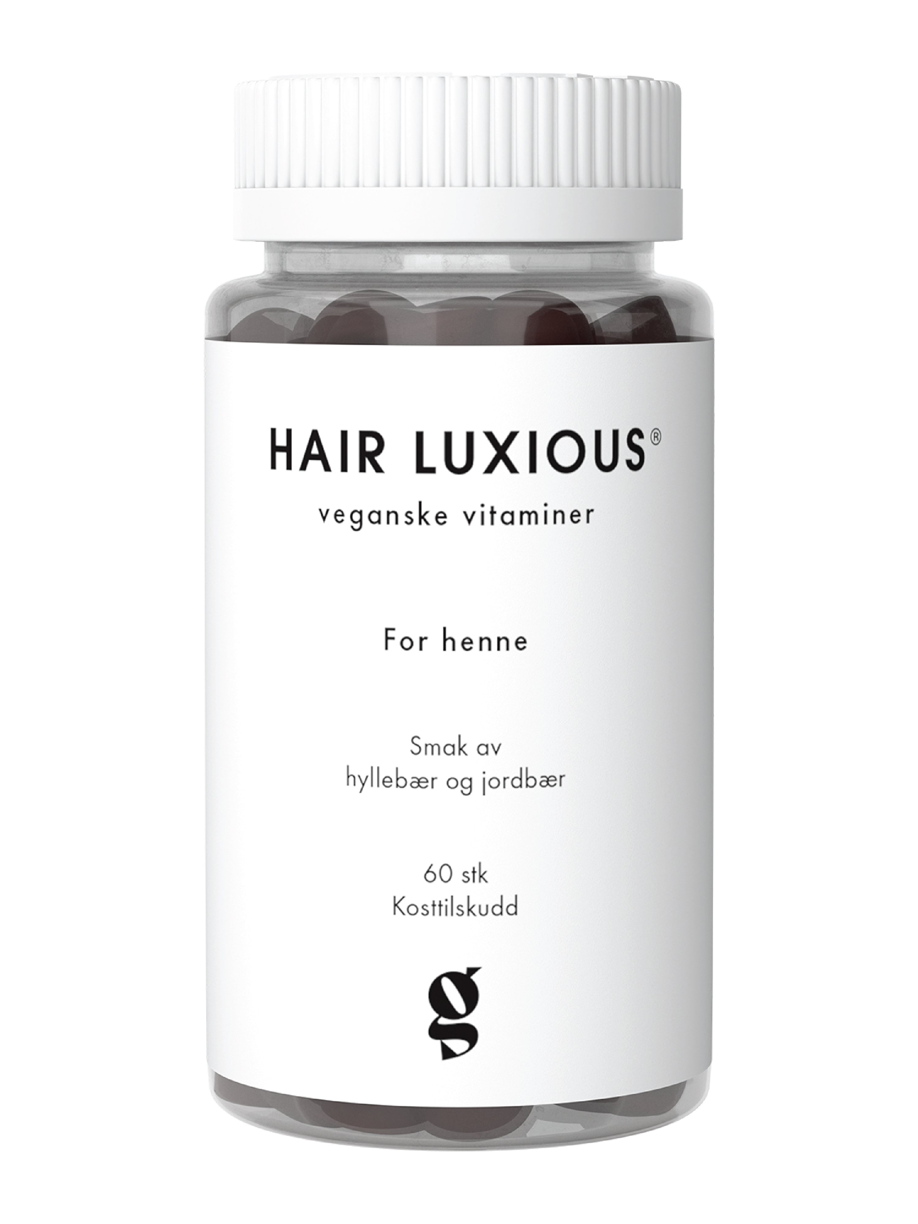 Good For Me Hair Luxious For henne Gummies, Hyllebær & jordbær, 60 stk.