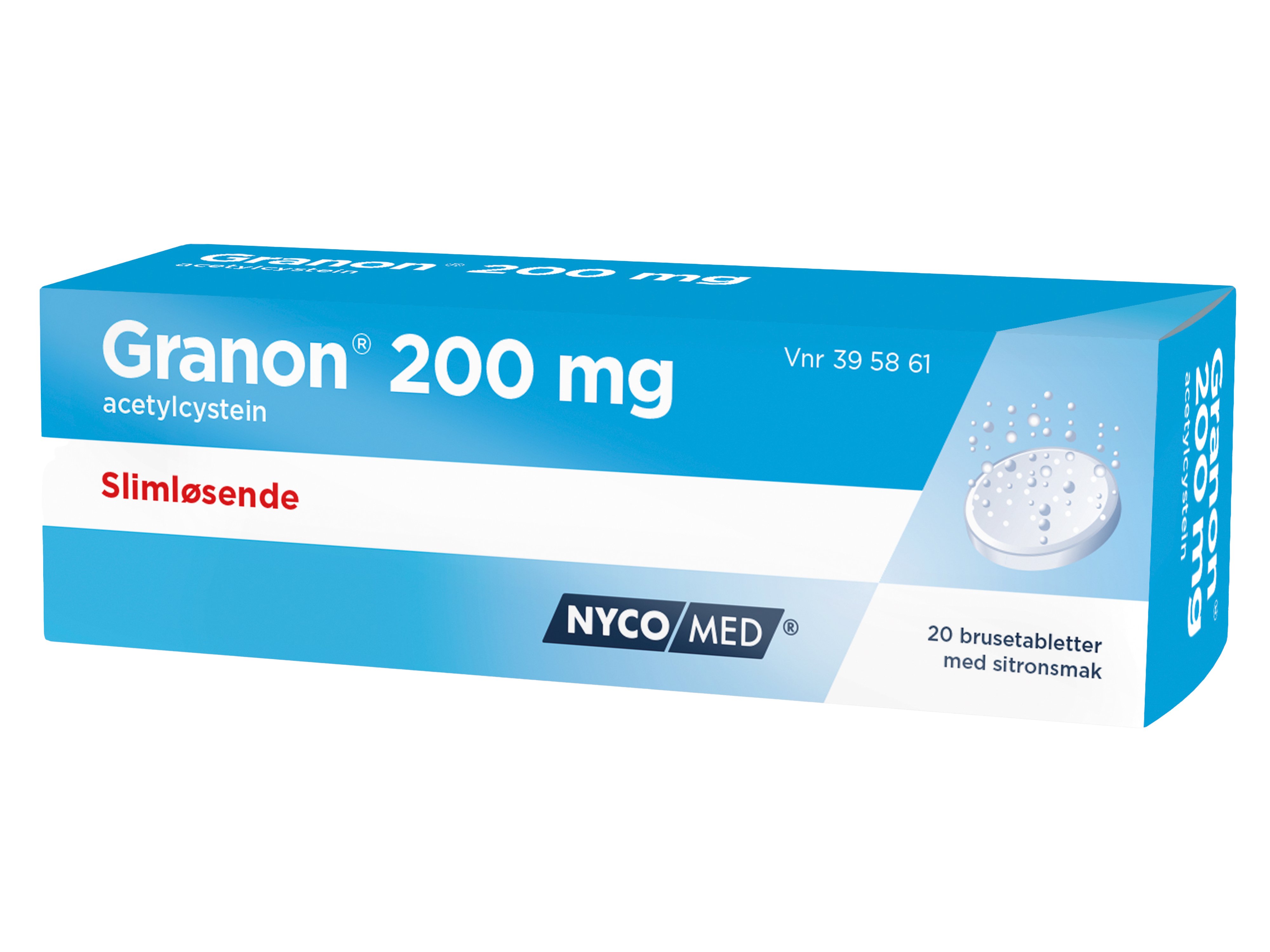 Granon Brusetabletter 200mg, 20 stk.