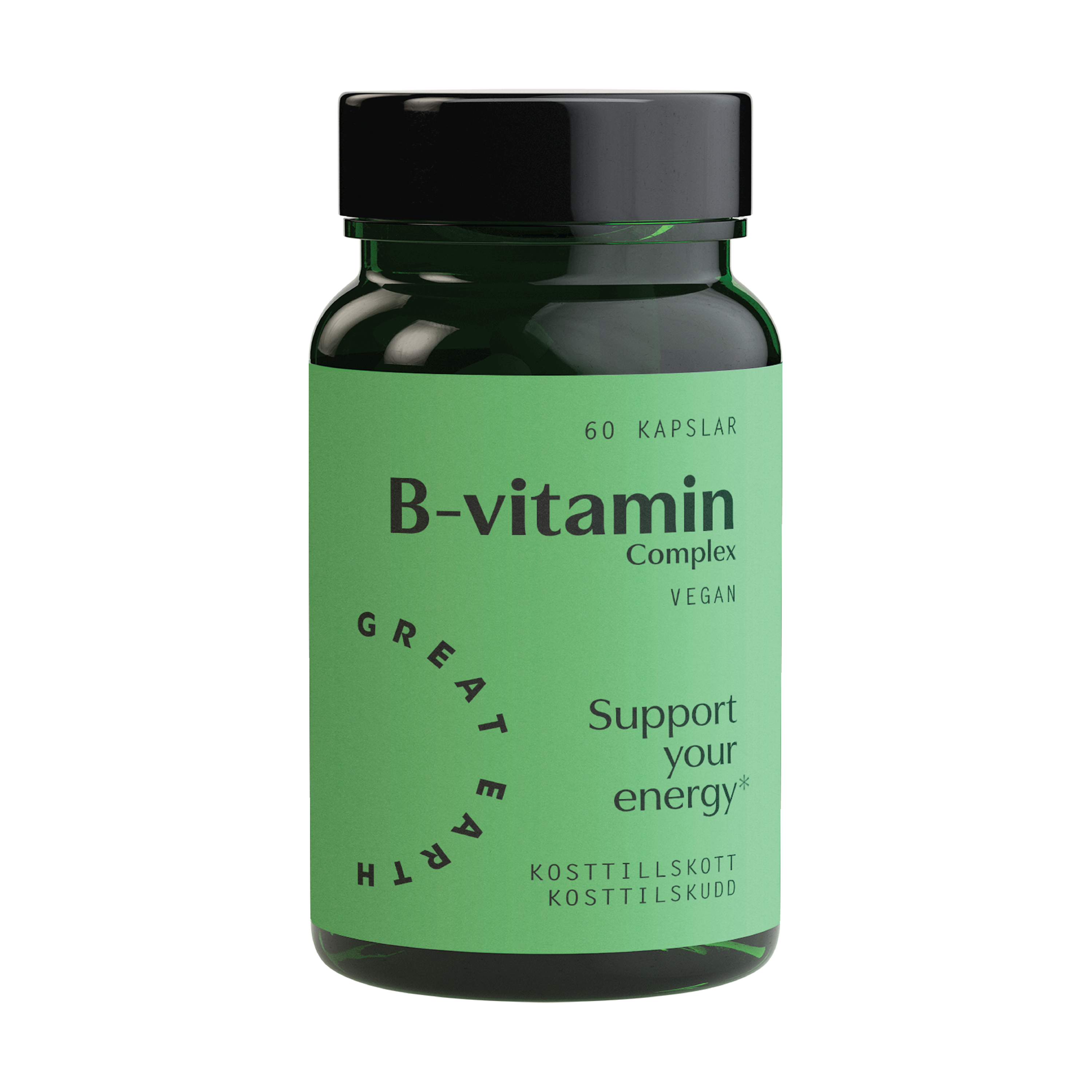 Great Earth B-vitamin Complex kapsler, 60 stk.