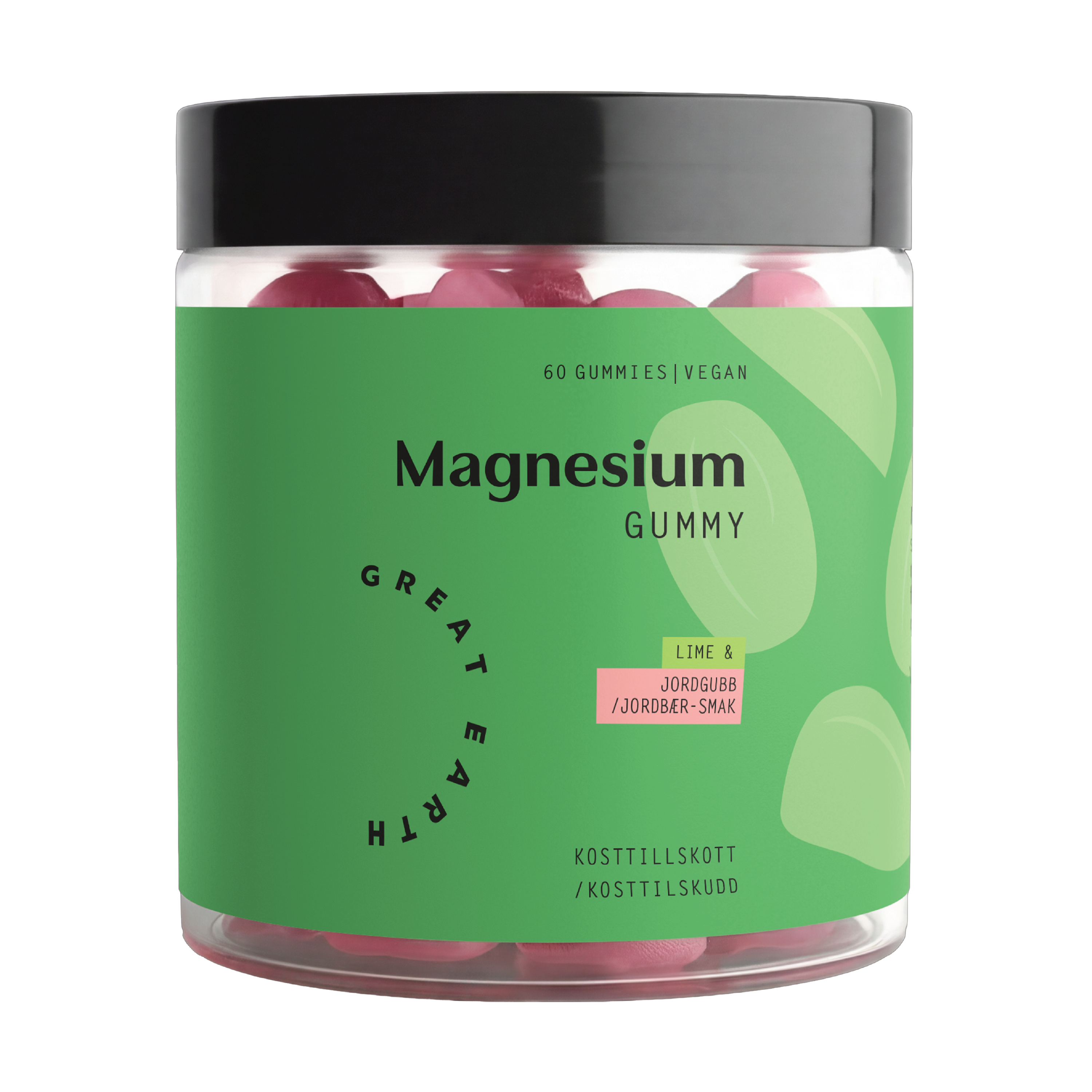 Great Earth Magnesium Gummy, Jordbær og lime, 60 stk.