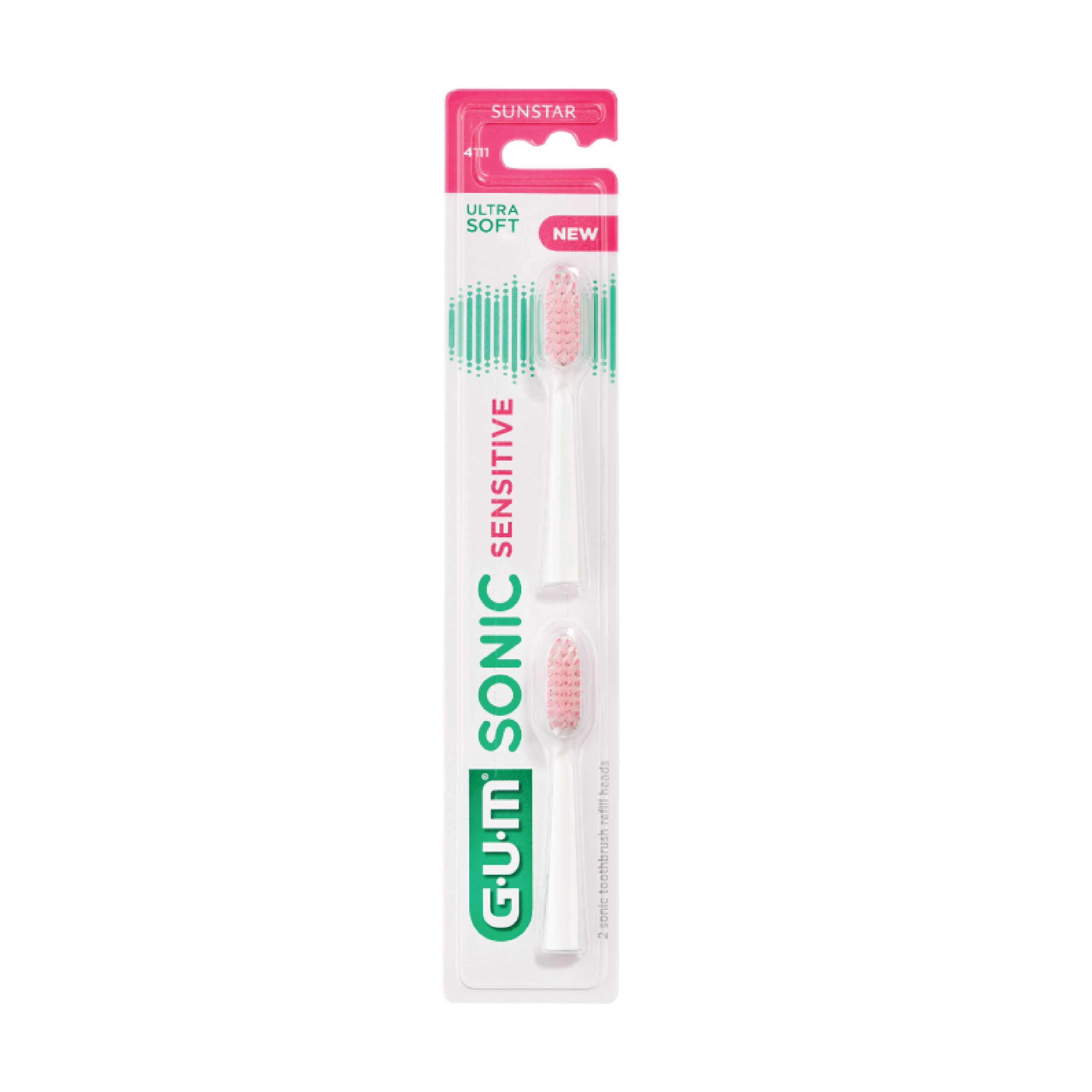 Gum Sonic Daily Sensitive Børstehoder Refill, 1 stk.
