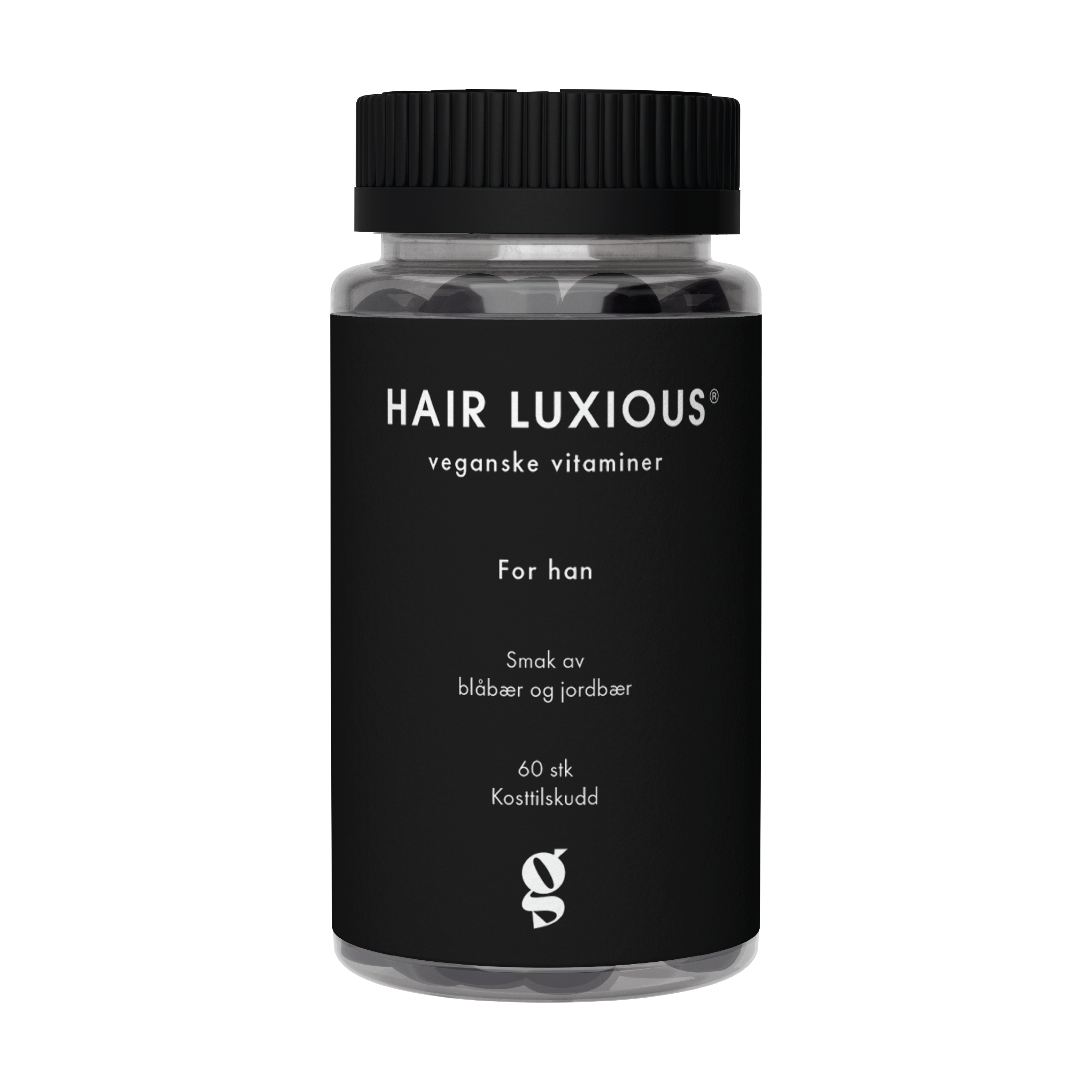 Hair Luxious Hair Luxious For han Gummies, Blåbær & jordbær, 60 stk.