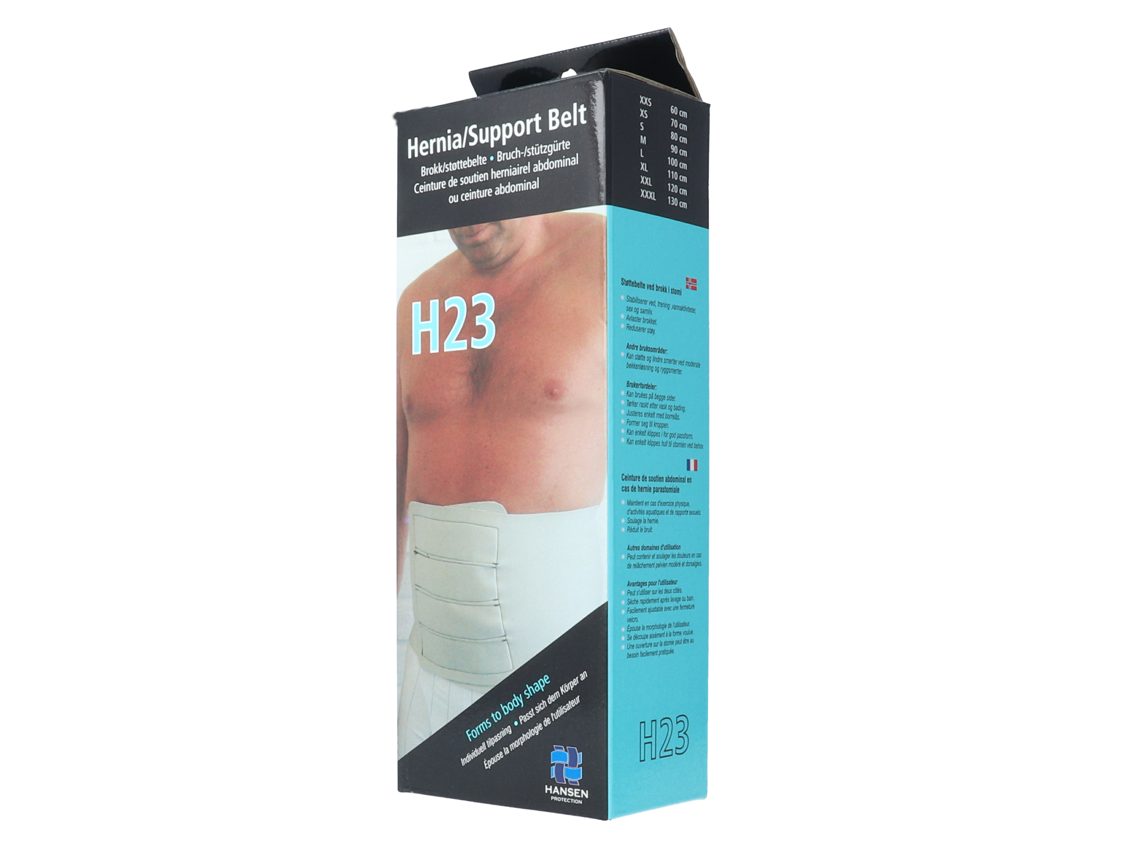 Hansen Protection HH Brokk/støttebelte H23, Str XXS, omkrets 60cm, 1 stk.