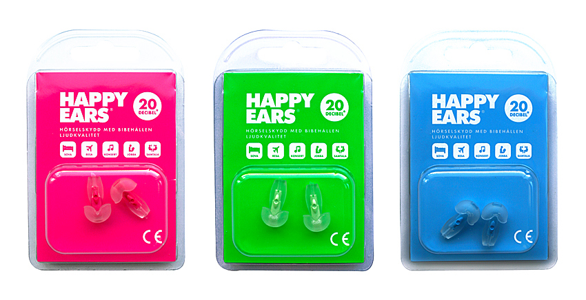 Happy Ears Earplugs Medium, Ørepropper, str M, Leveres i assorterte farger, 1 par