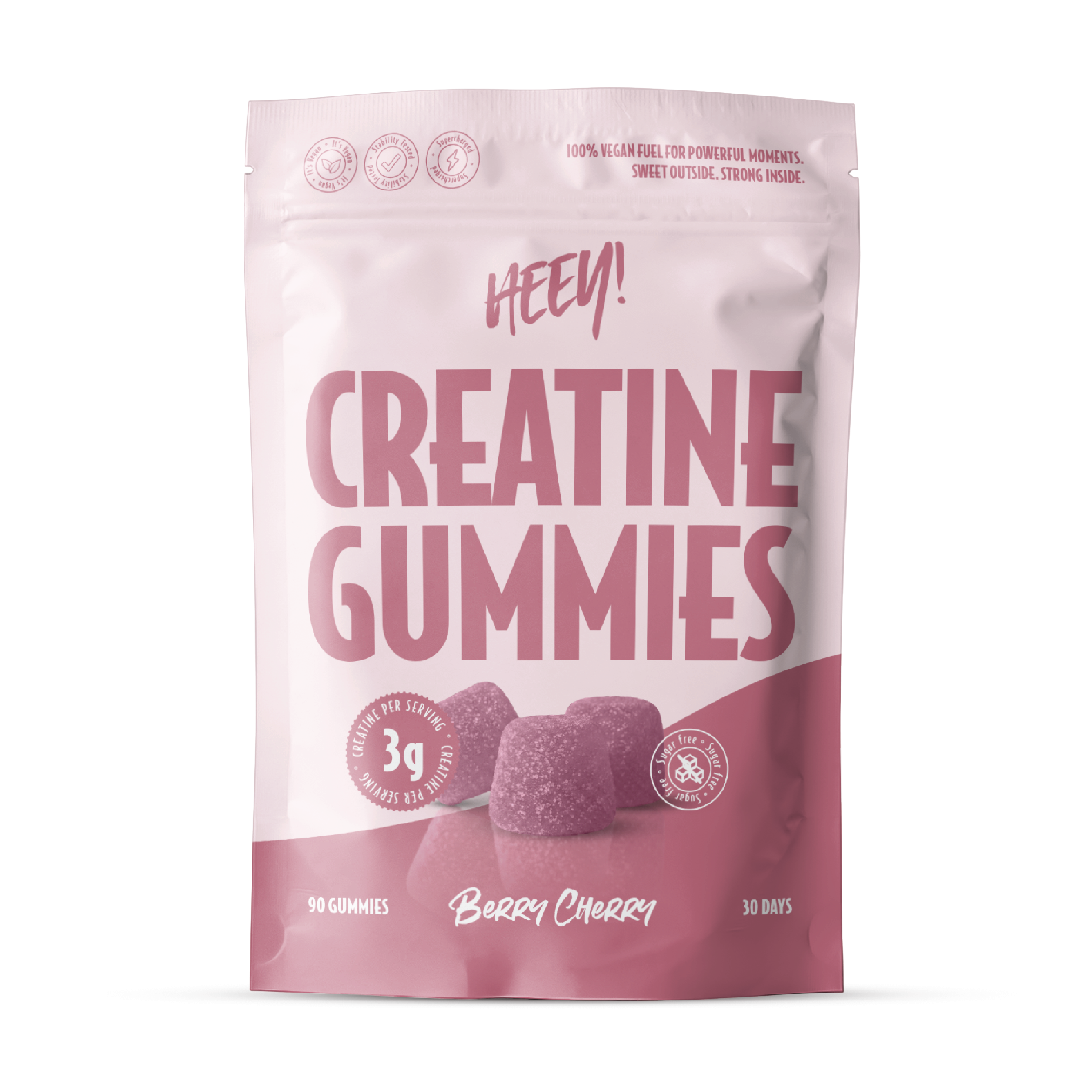 Heey! Creatine gummies, Berry Cherry, 90 stk.