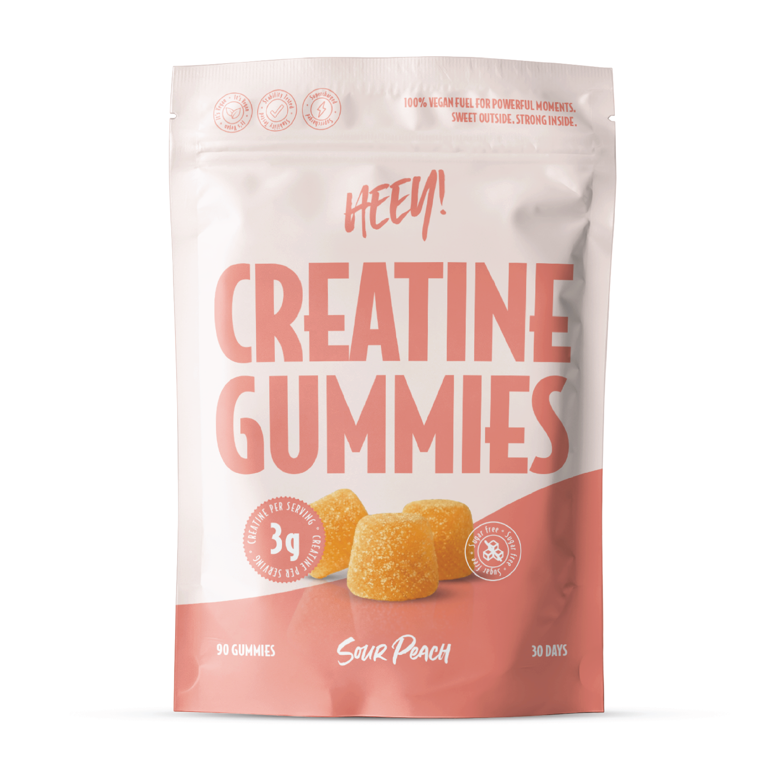 Heey! Creatine gummies, Sour Peach, 90 stk.