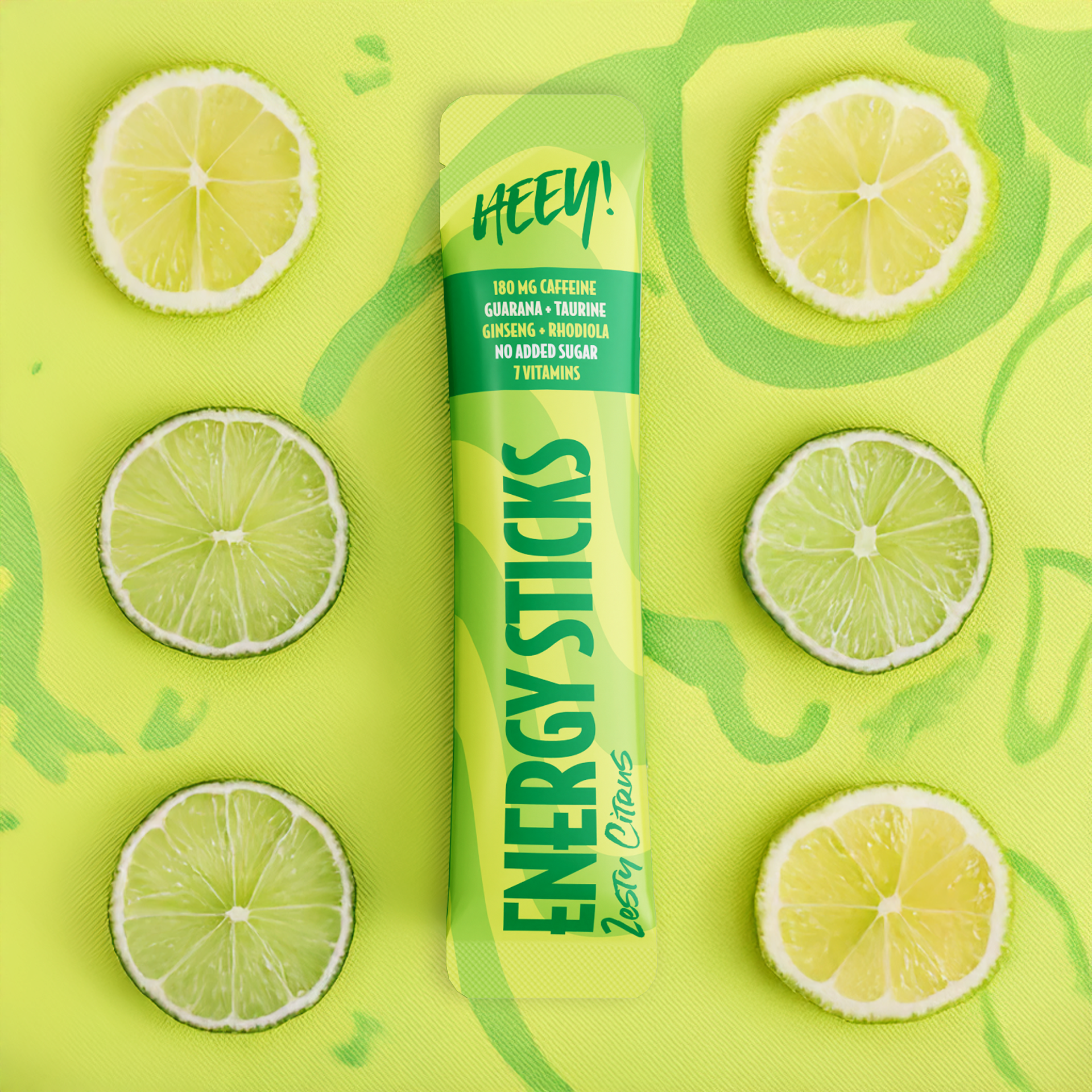 Heey! Energy Sticks Koffein + Guarana, Zesty Citrus, 30 stk.