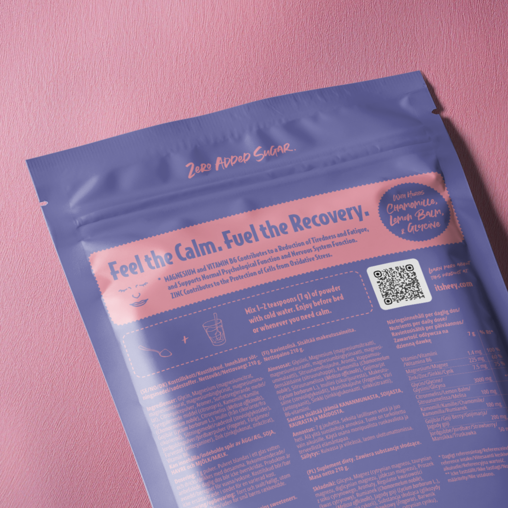 Heey! Rest & Recover Magnesium, Strawberry Lemonade, 210 g