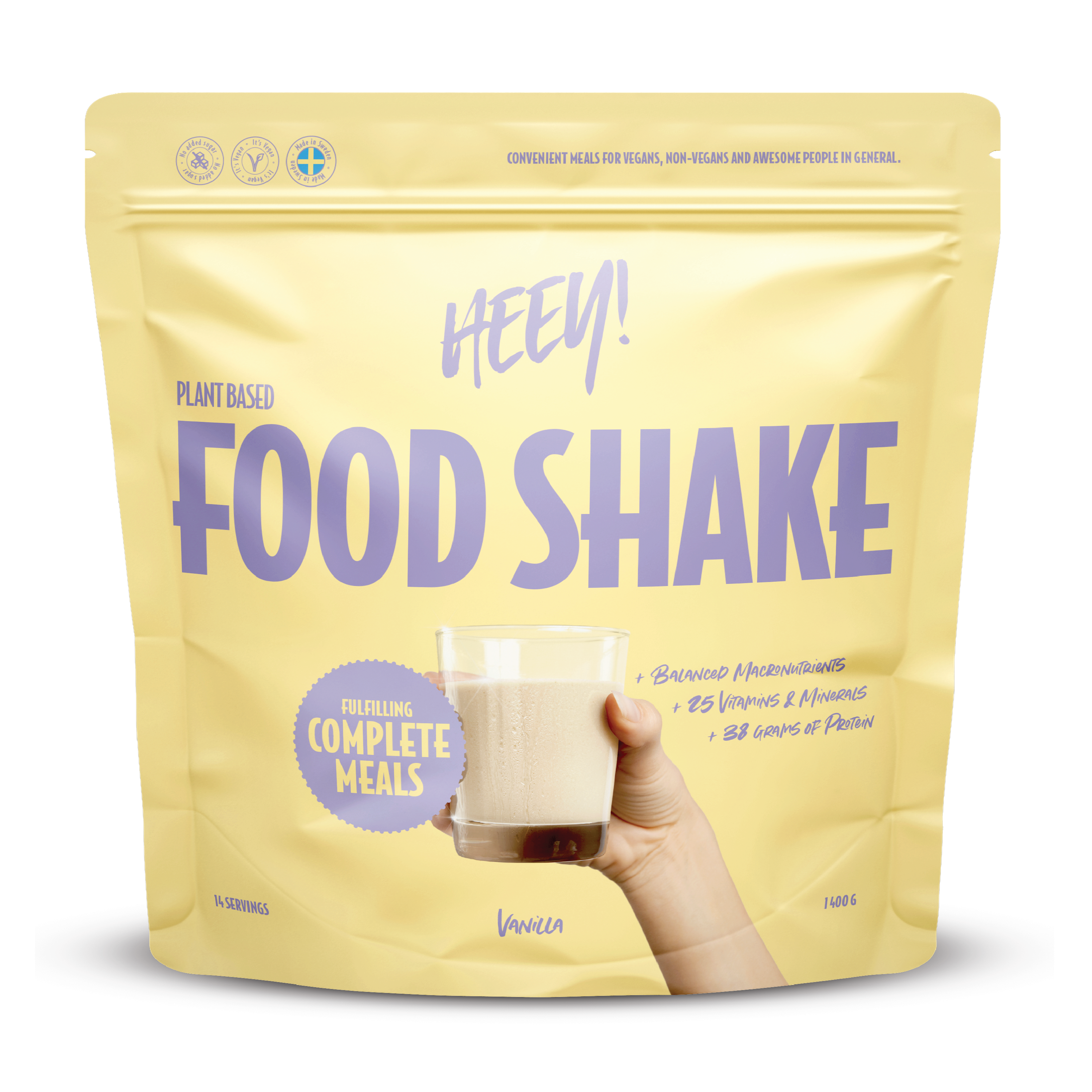 Heey! Vegansk Food Shake, Vanilla, 1,4 kg
