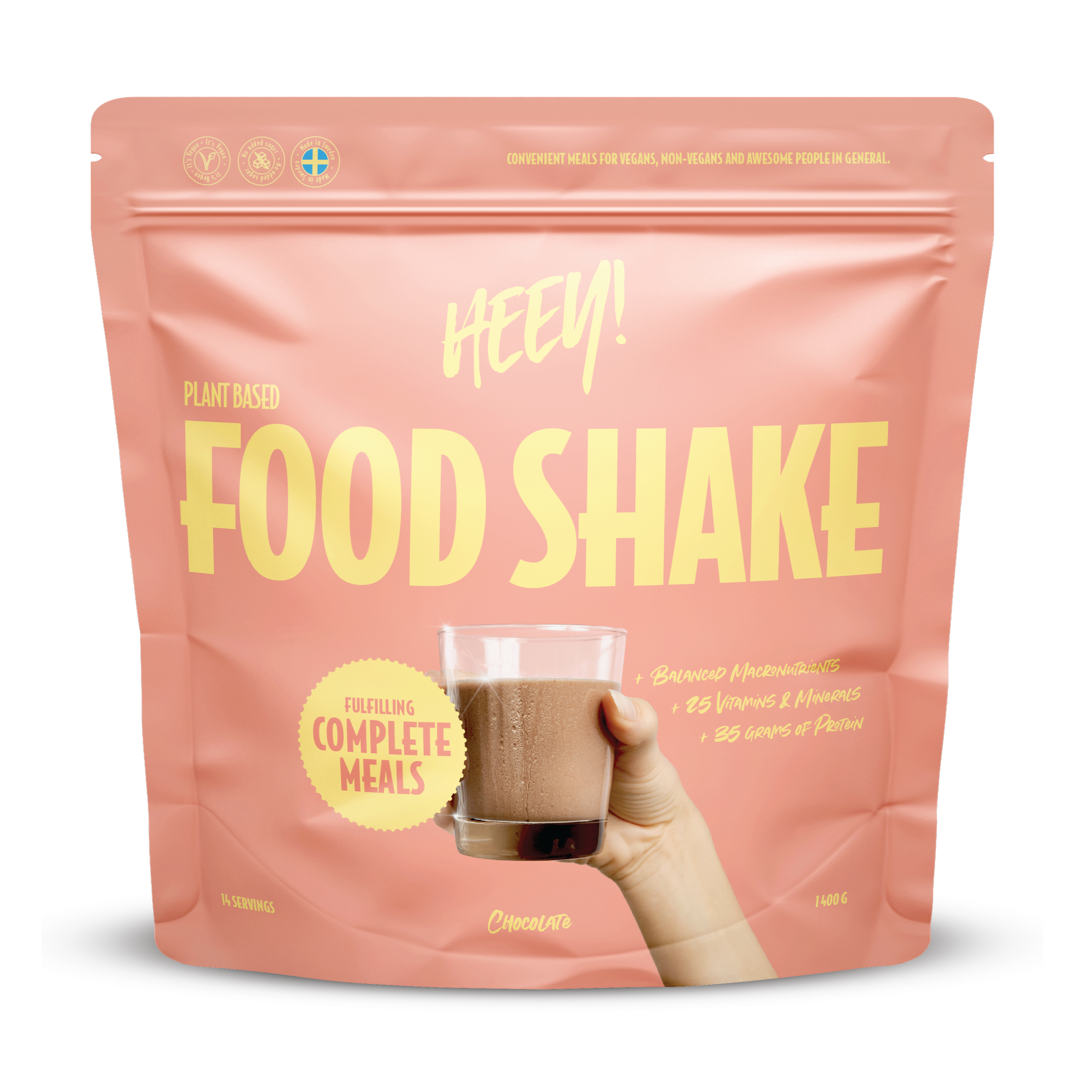 Heey! Vegansk Food Shake, Chocolate, 1,4 kg