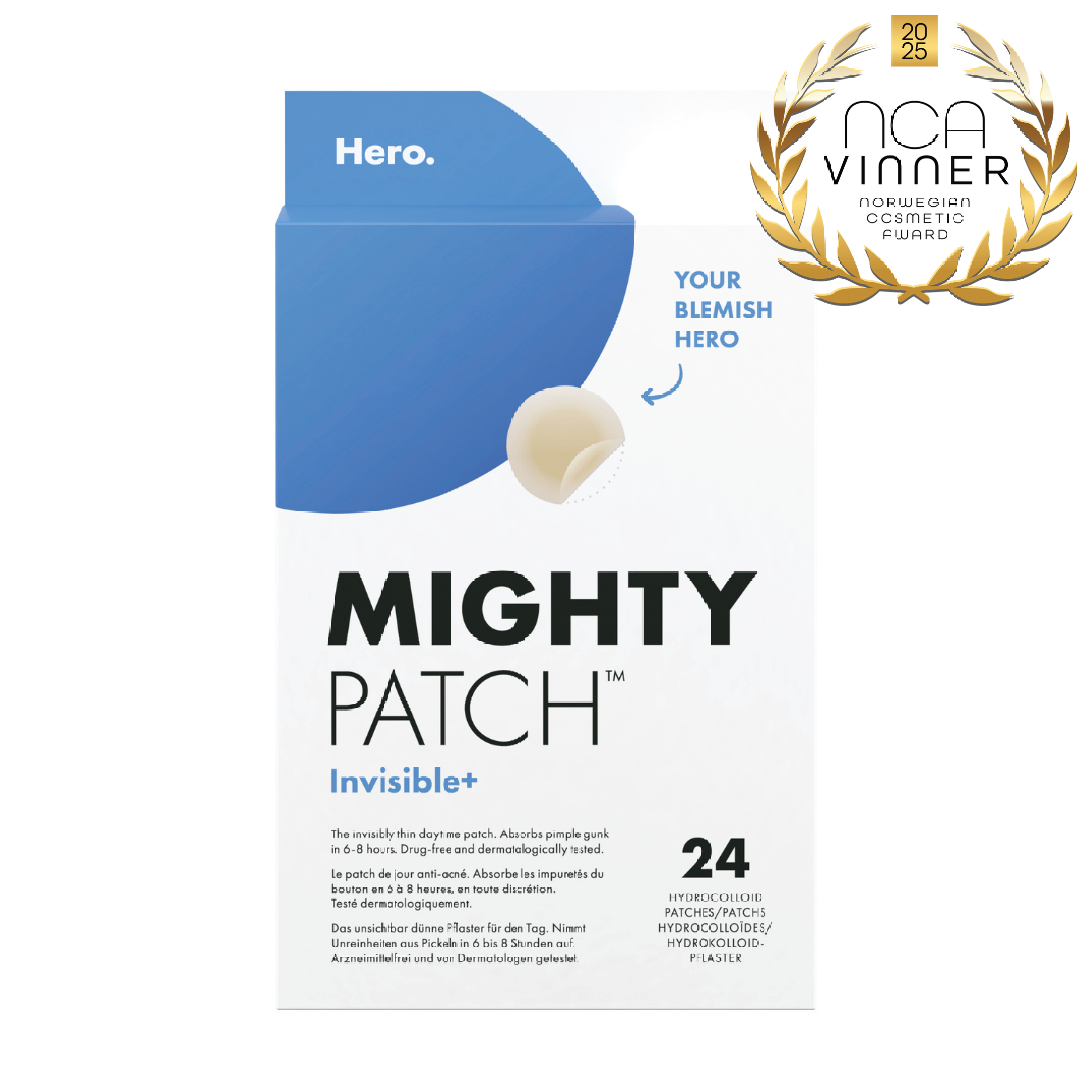 Hero Mighty Patch Invisible Plus, 24 stk.