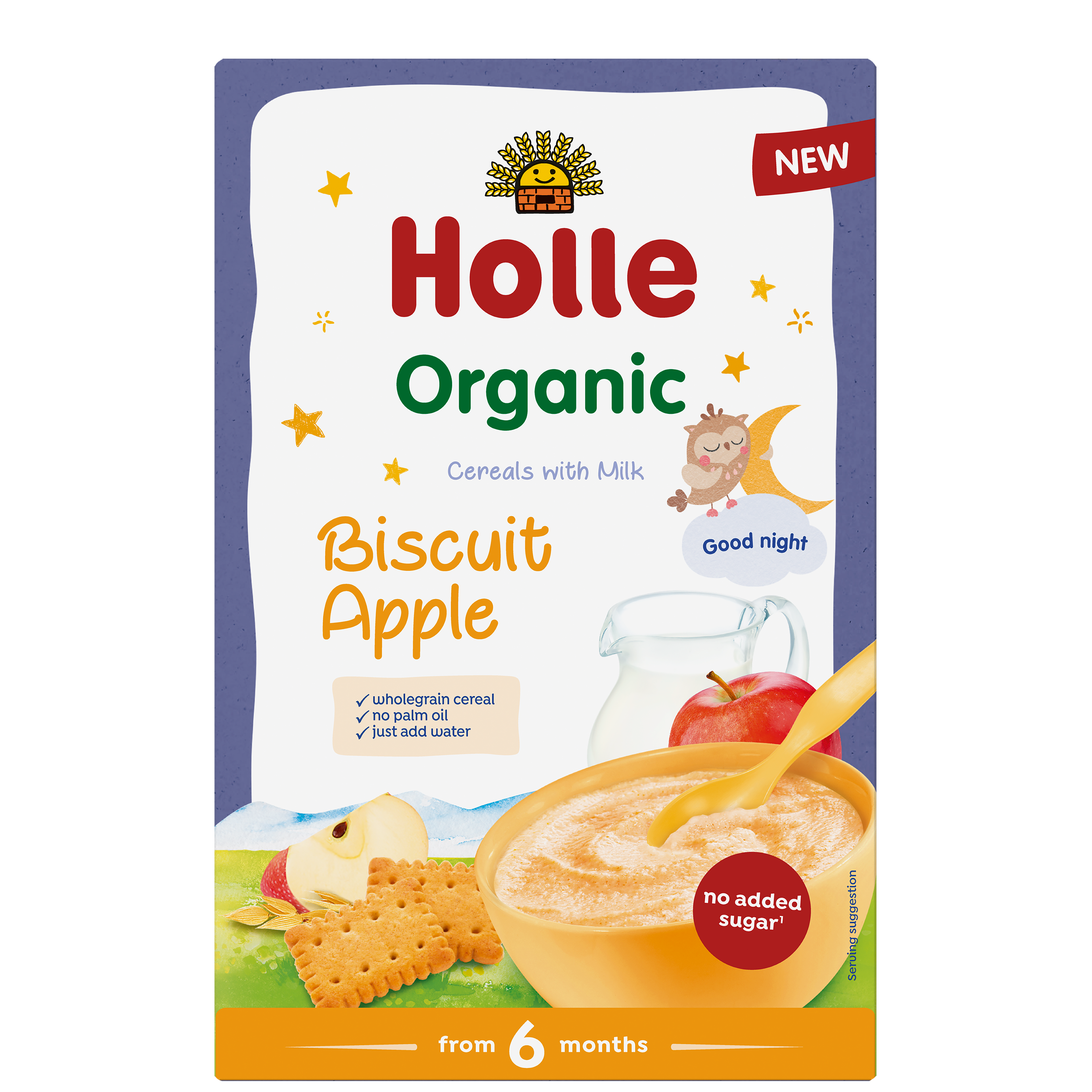 Holle Melk- og Fullkornsblanding, Biscuit Apple, 250 g