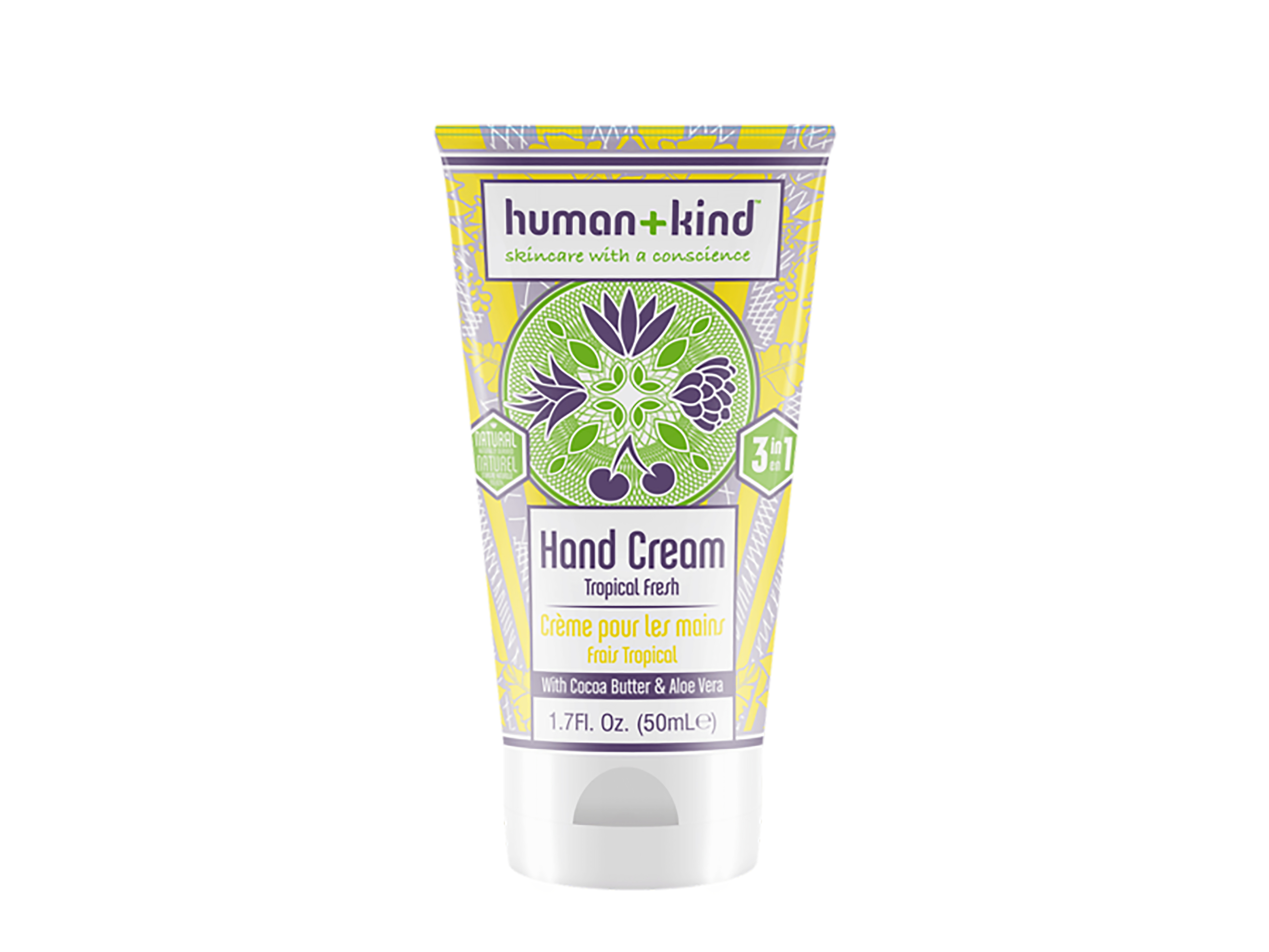 Human+Kind 3-in-1 Hand Cream Tropical Fresh, 50 ml