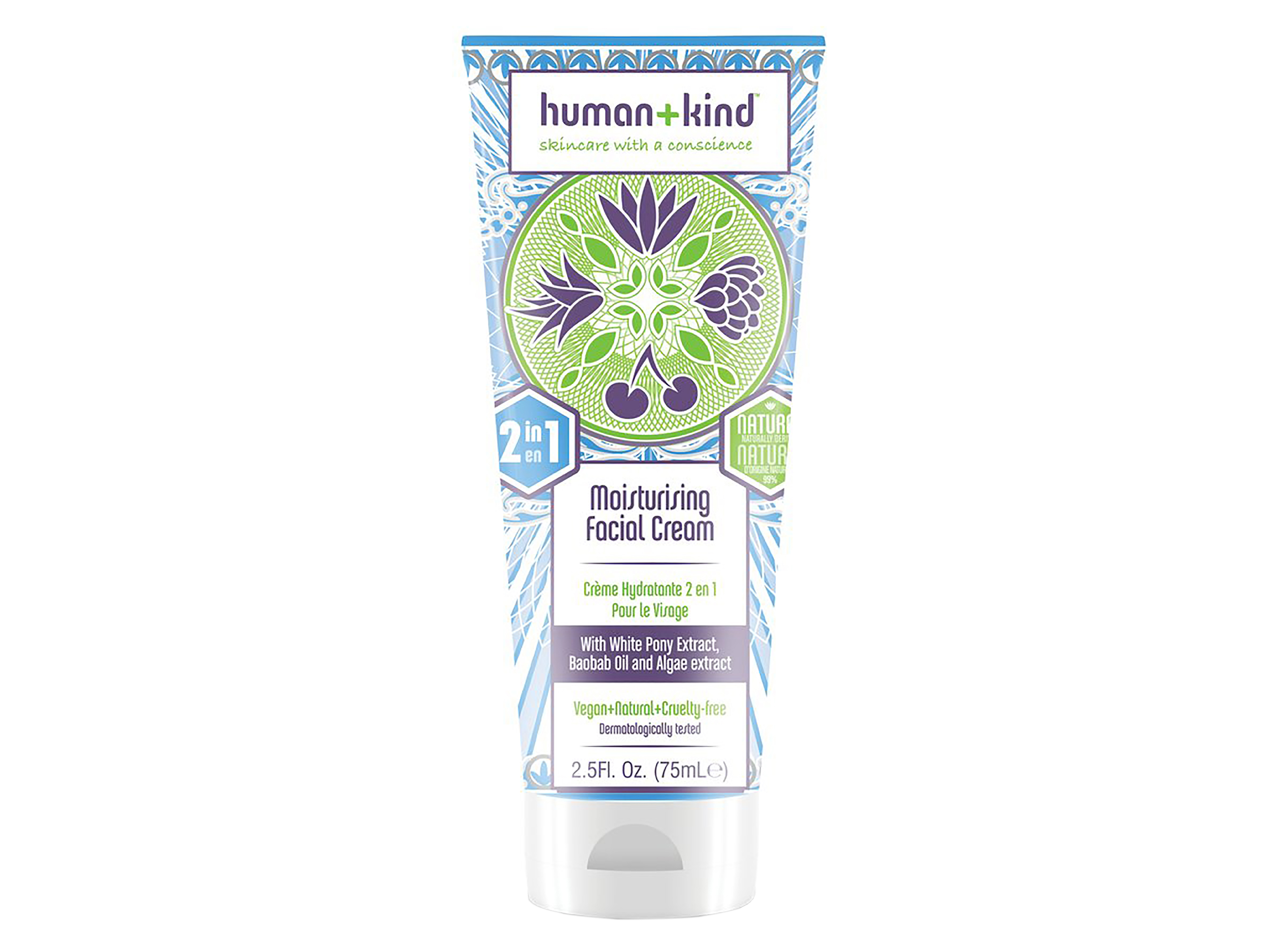 Human+Kind Moist Face Cream Day + Night, 75 ml