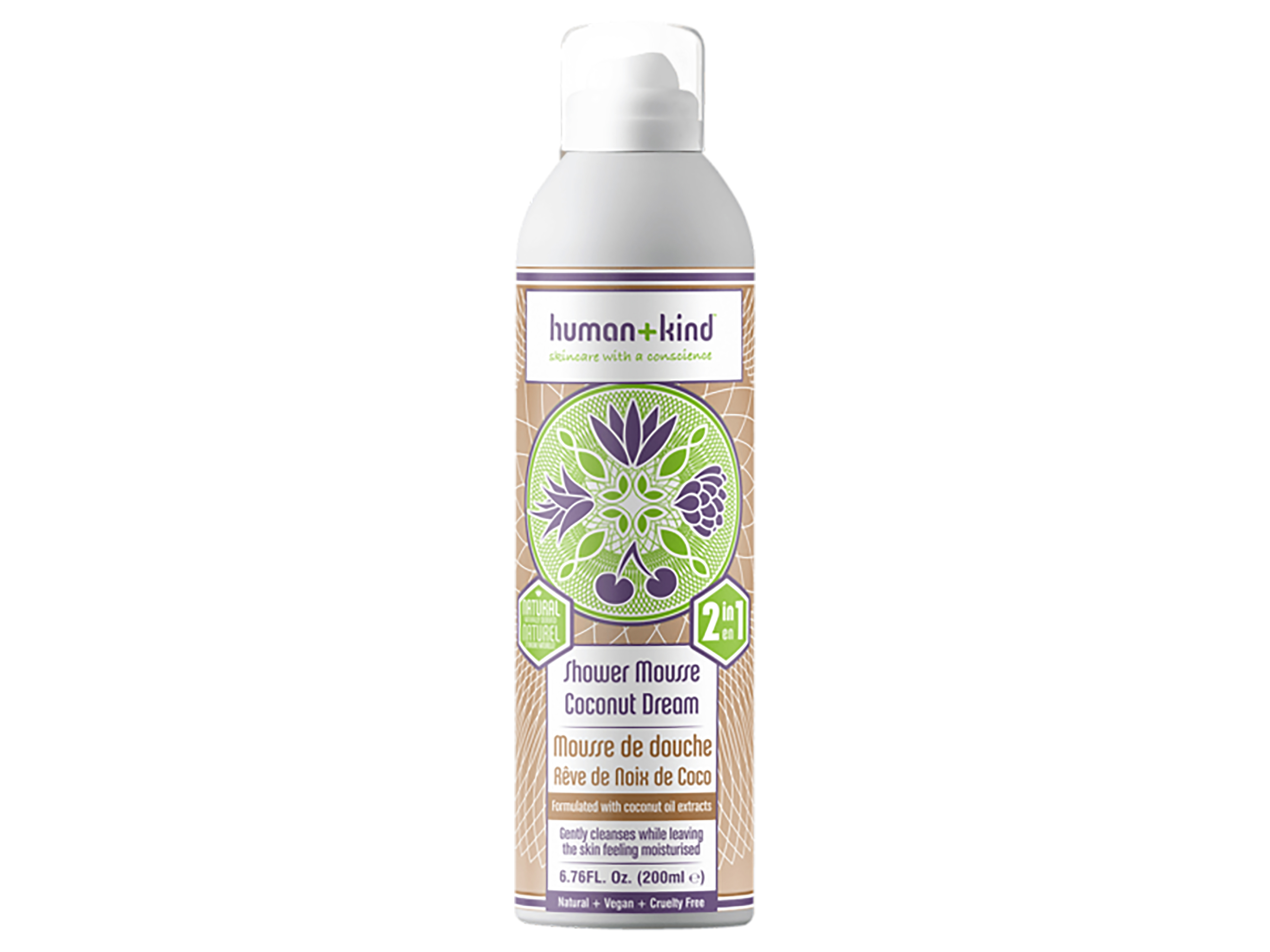 Human+Kind Shower Mousse Coconut Dream, 200 ml