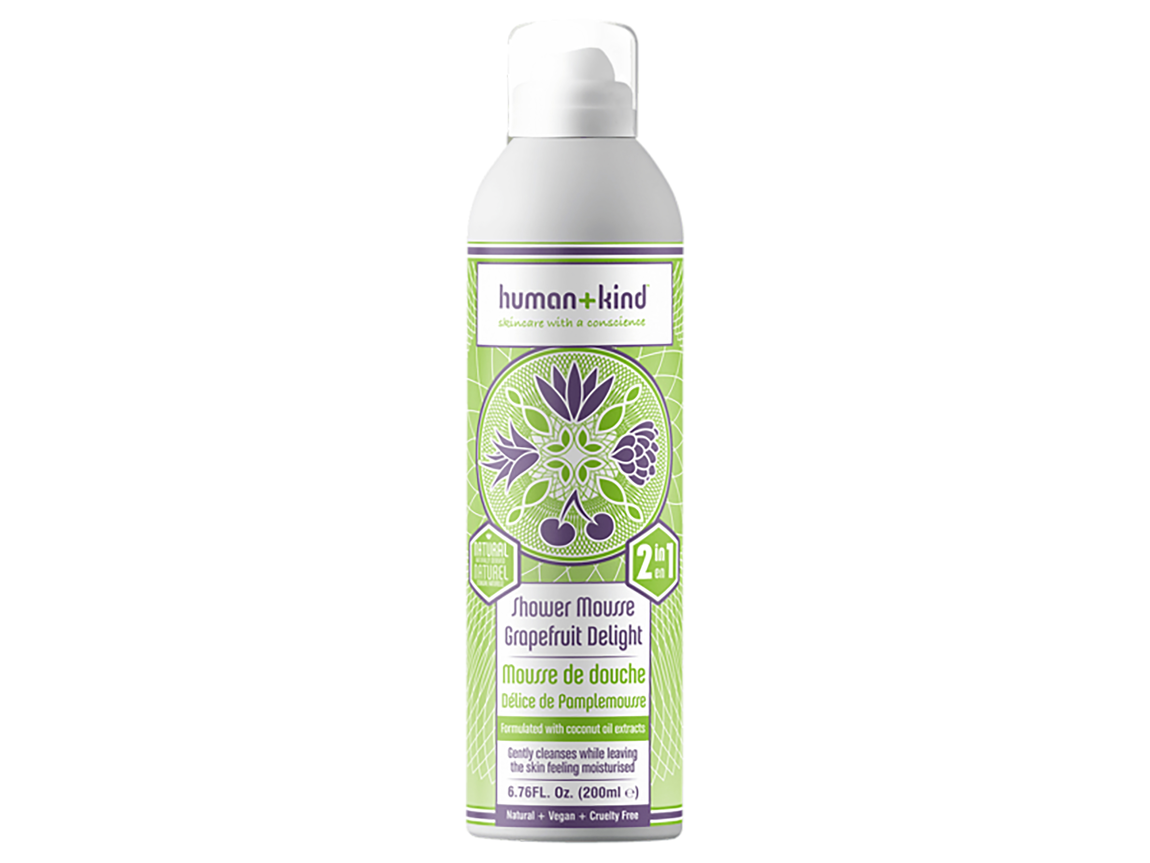 Human+Kind Shower Mousse Grapefruit Delight, 200 ml