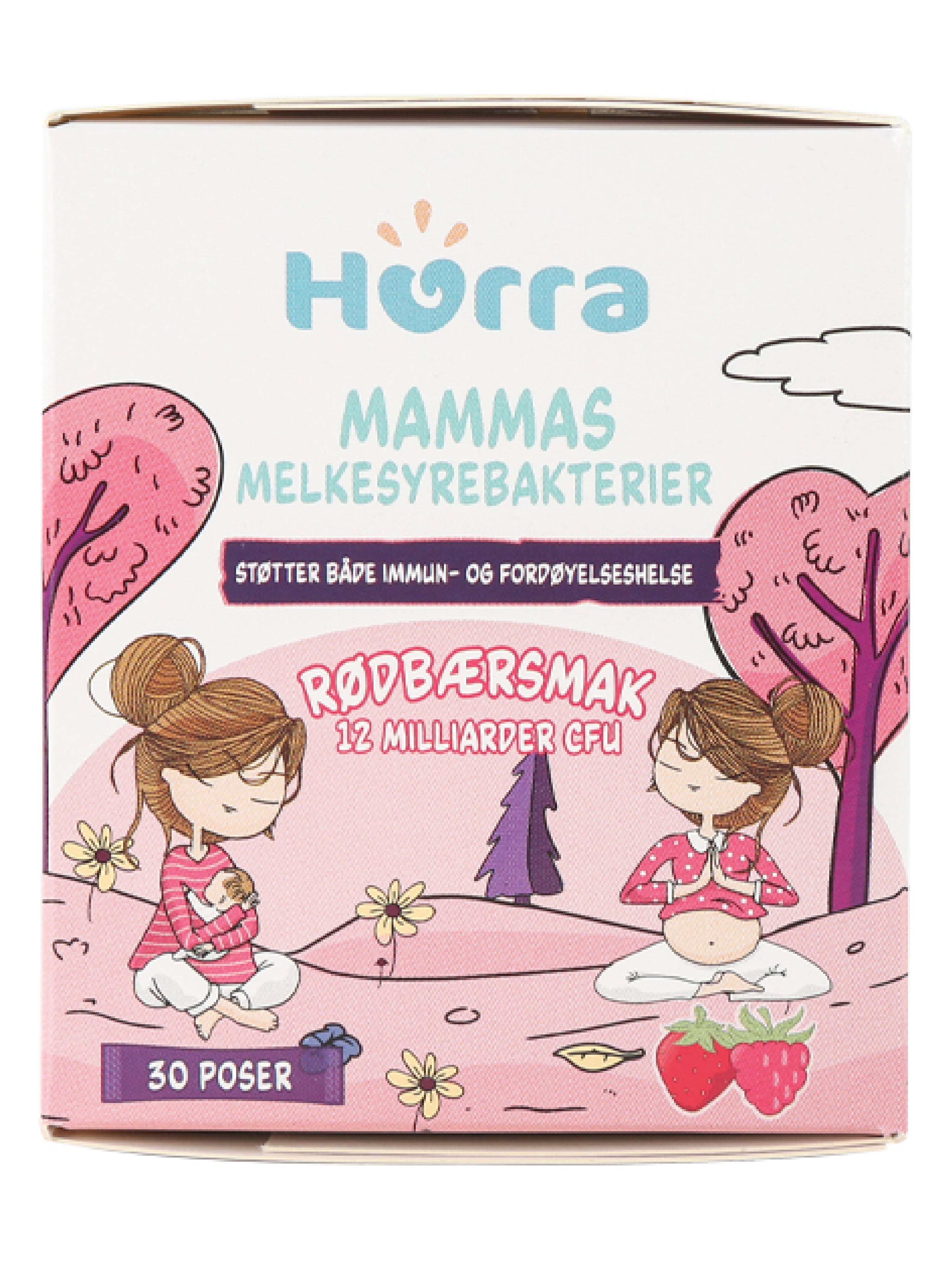 Hurra Mammas Melkesyrebakterier Doseposer, Røde bær, 30 stk.