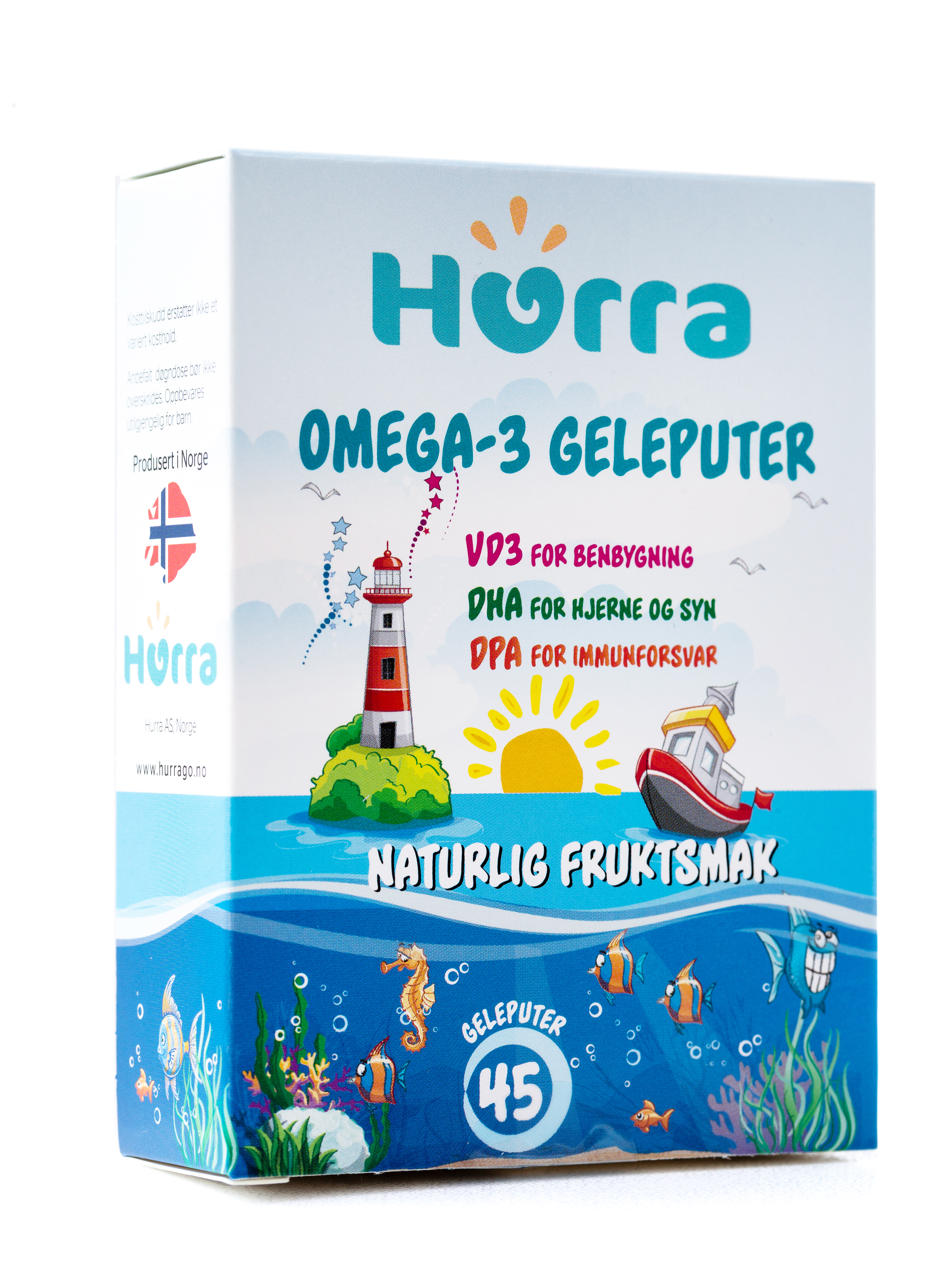 Hurra Omega-3 Geleputer, 45 stk.