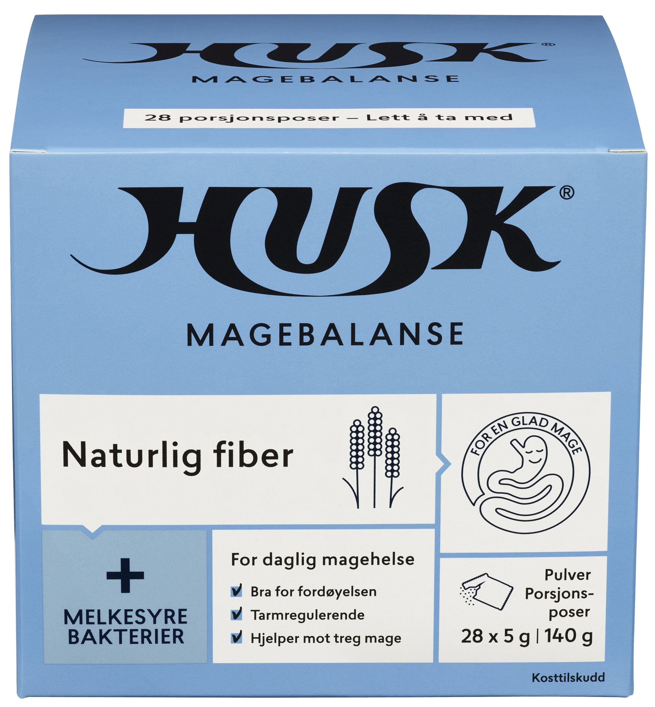 Husk Naturlig fiber med melkesyrebakterier, 28 x 5 stk.