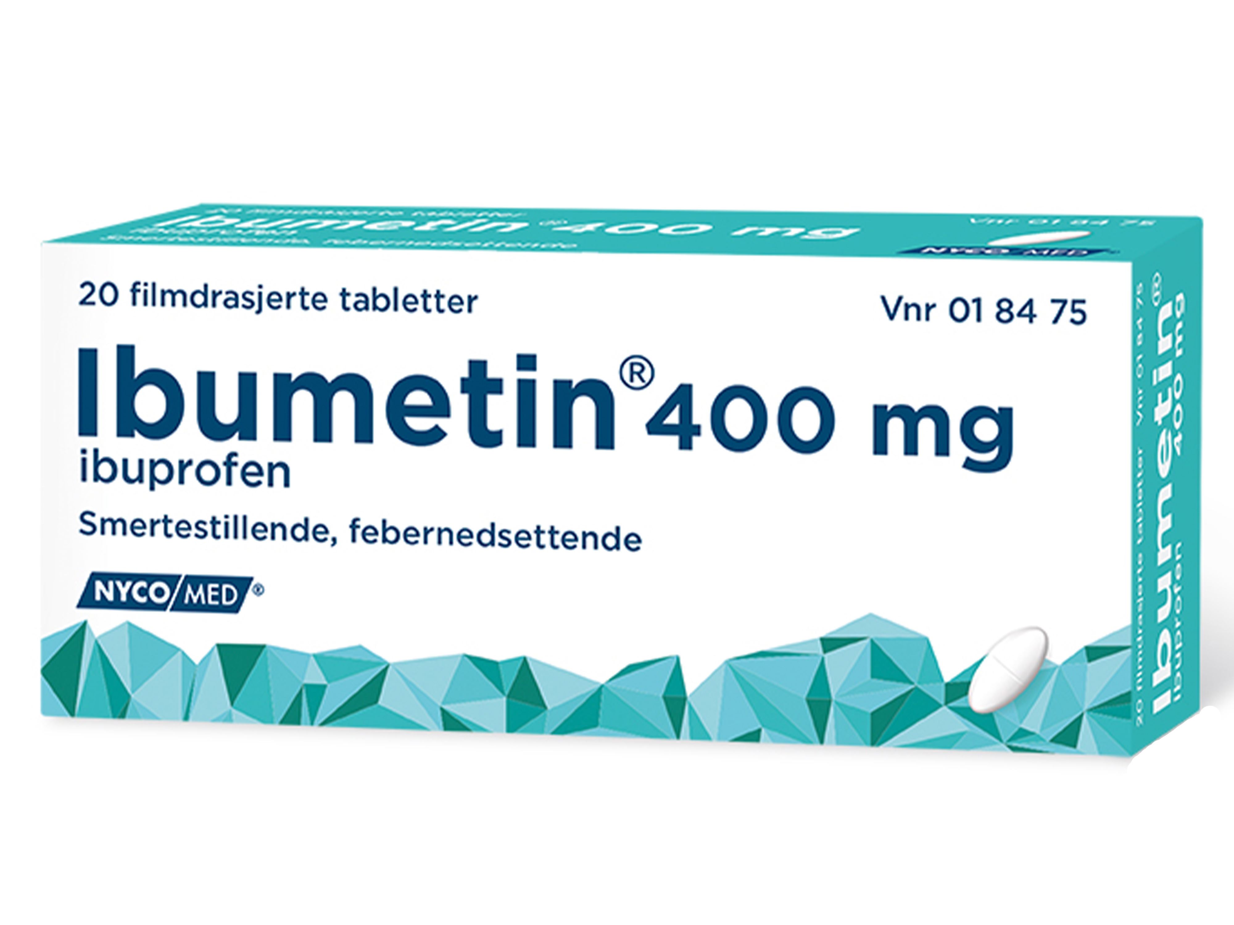 Ibumetin Tabletter 400 mg, 20 stk. på brett