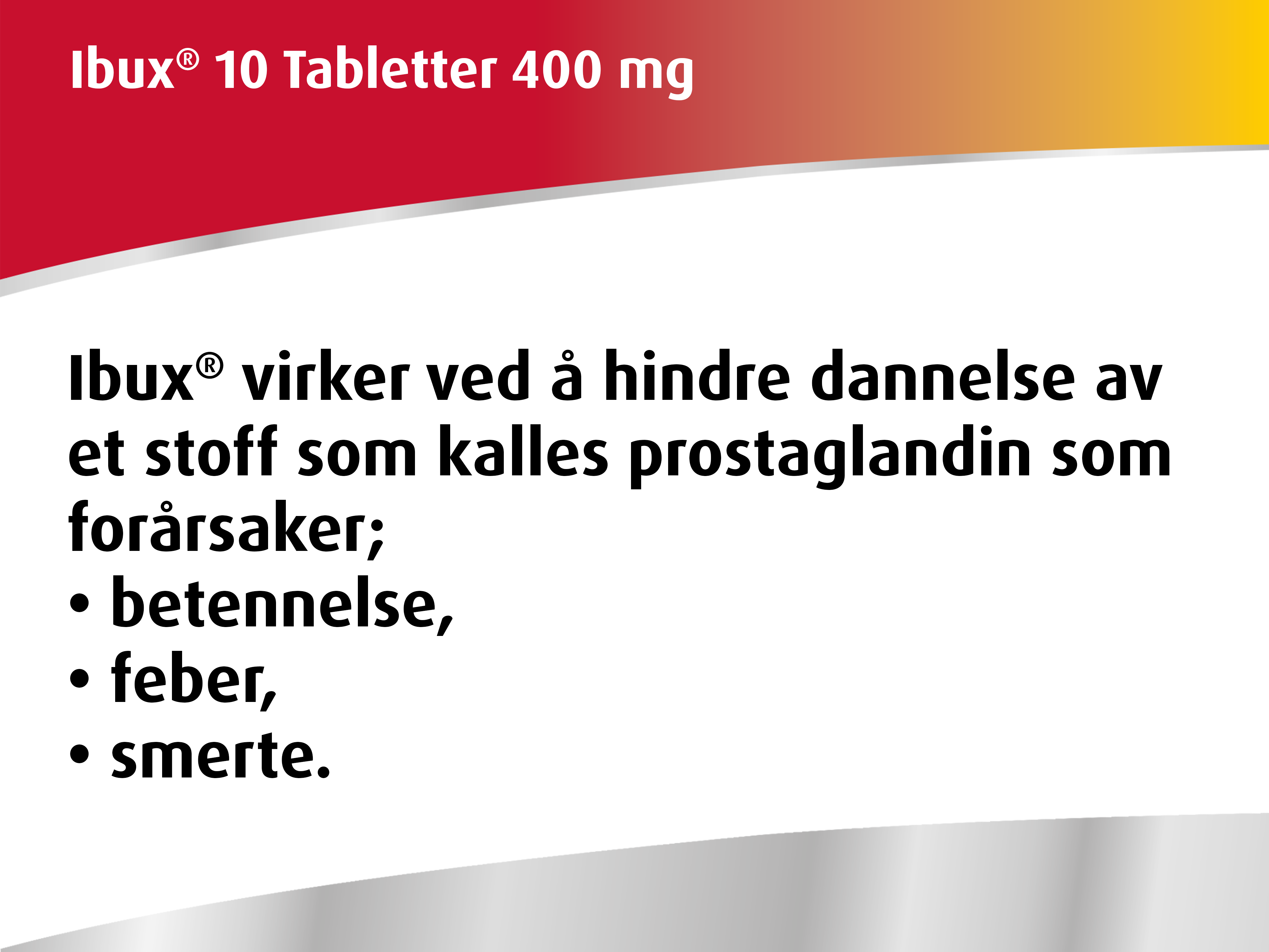 Ibux 400 mg tabletter, 10 stk.
