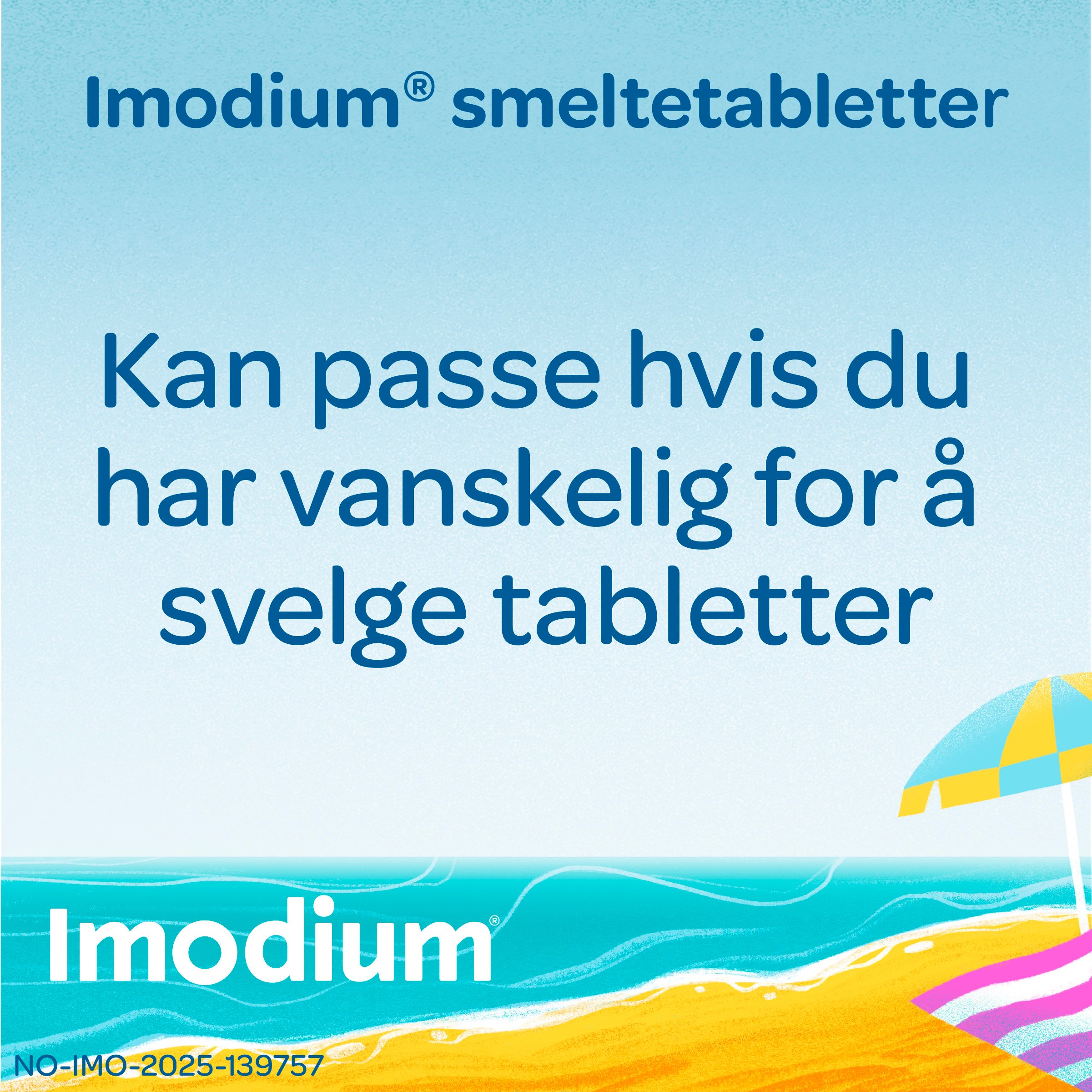 Imodium 2 mg smeltetabletter, Mint, 12 stk.