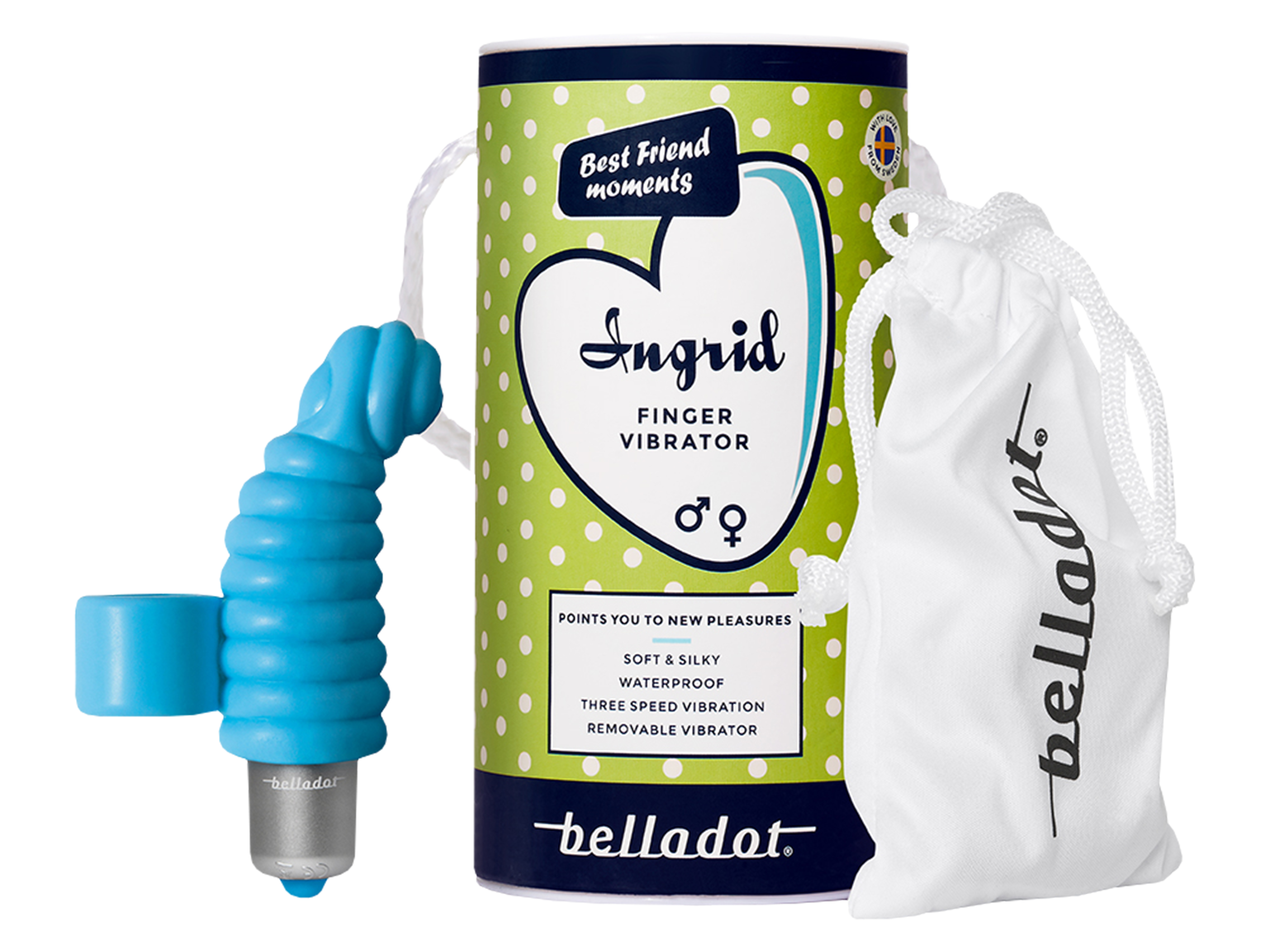Belladot Ingrid Finger Vibrator, Blå, 1 stk.