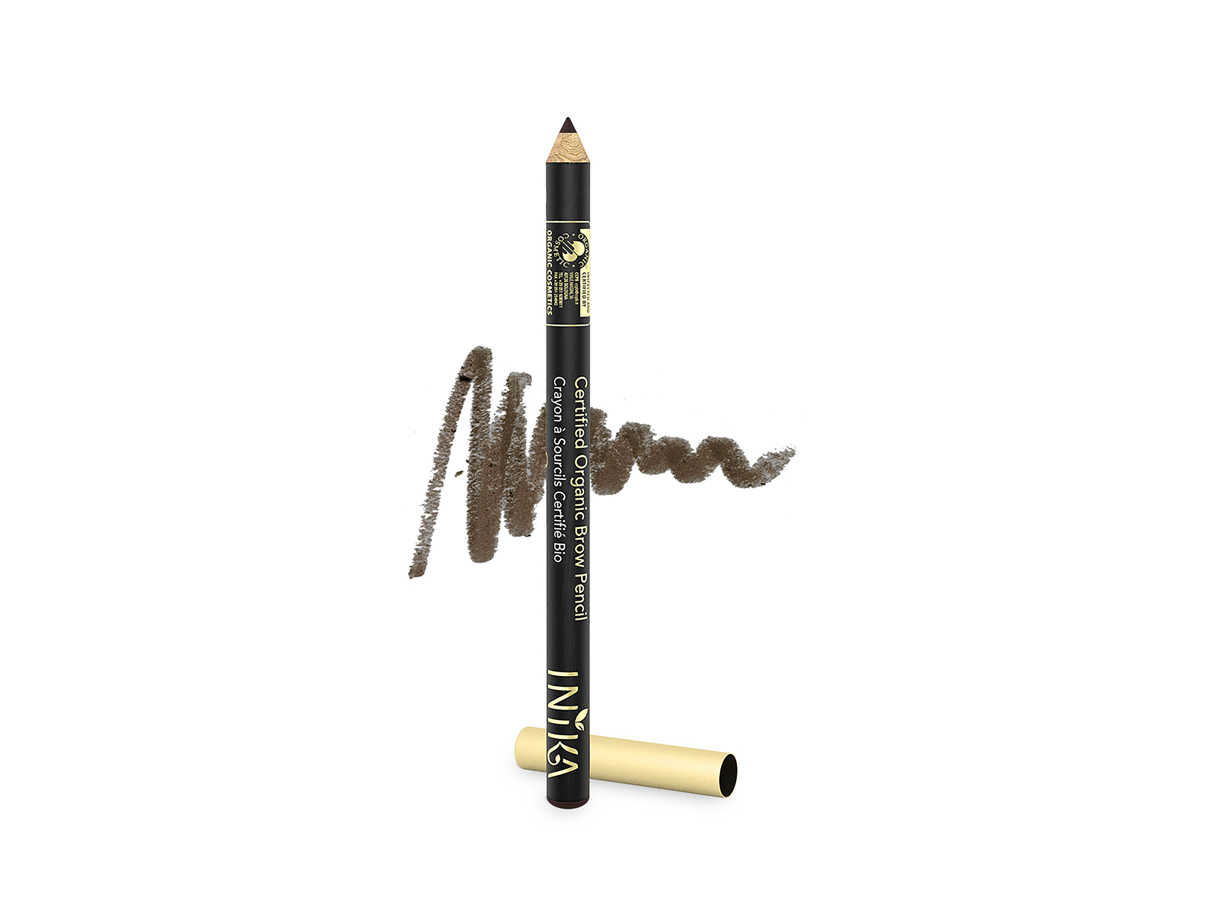 INIKA Organic Certified Organic Brow Pencil, Dark Brunette, 1,2 gram