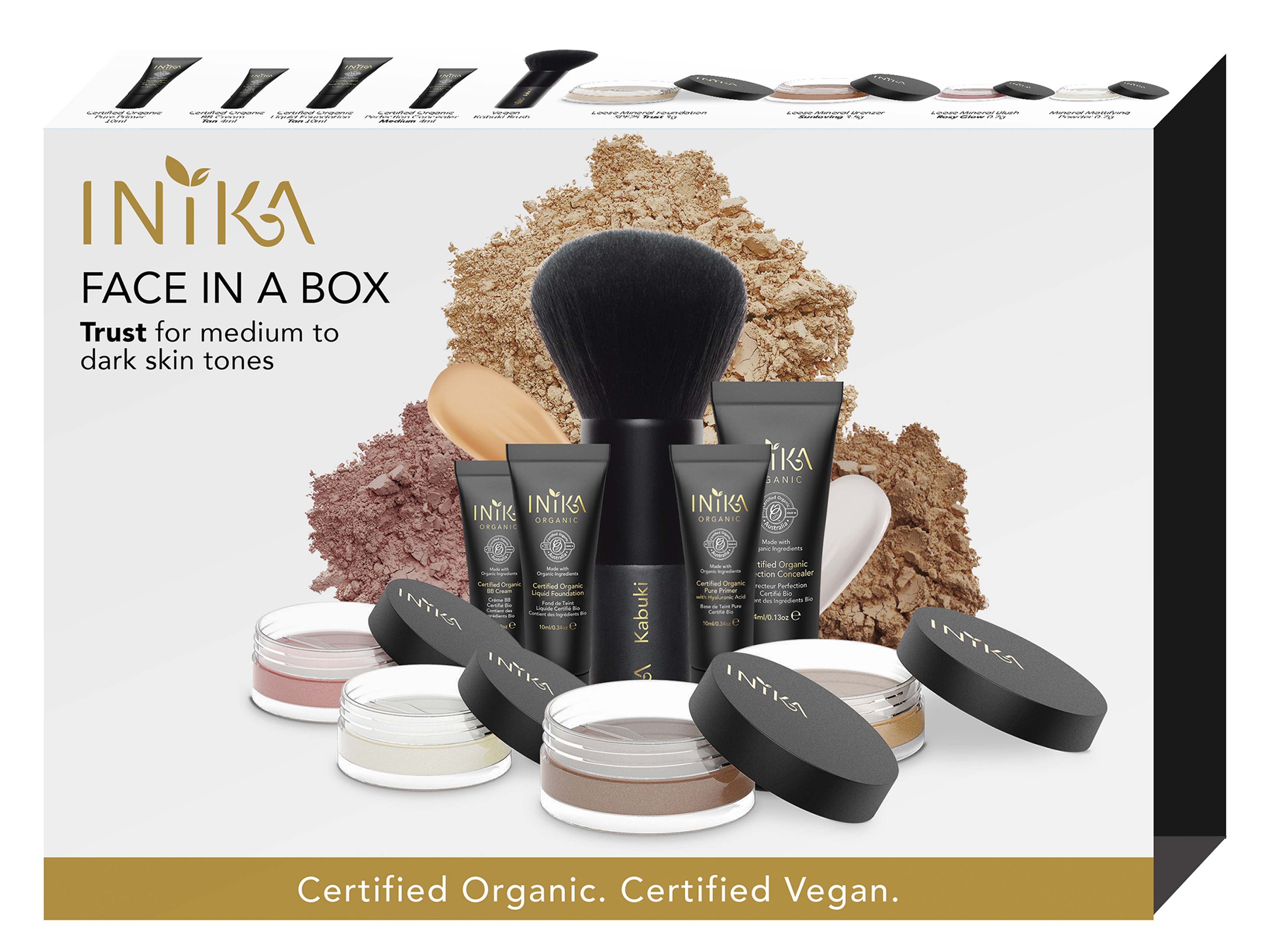 INIKA Organic Face in a Box - The Essentials Starter Kit, Gavesett, Trust, 1 sett