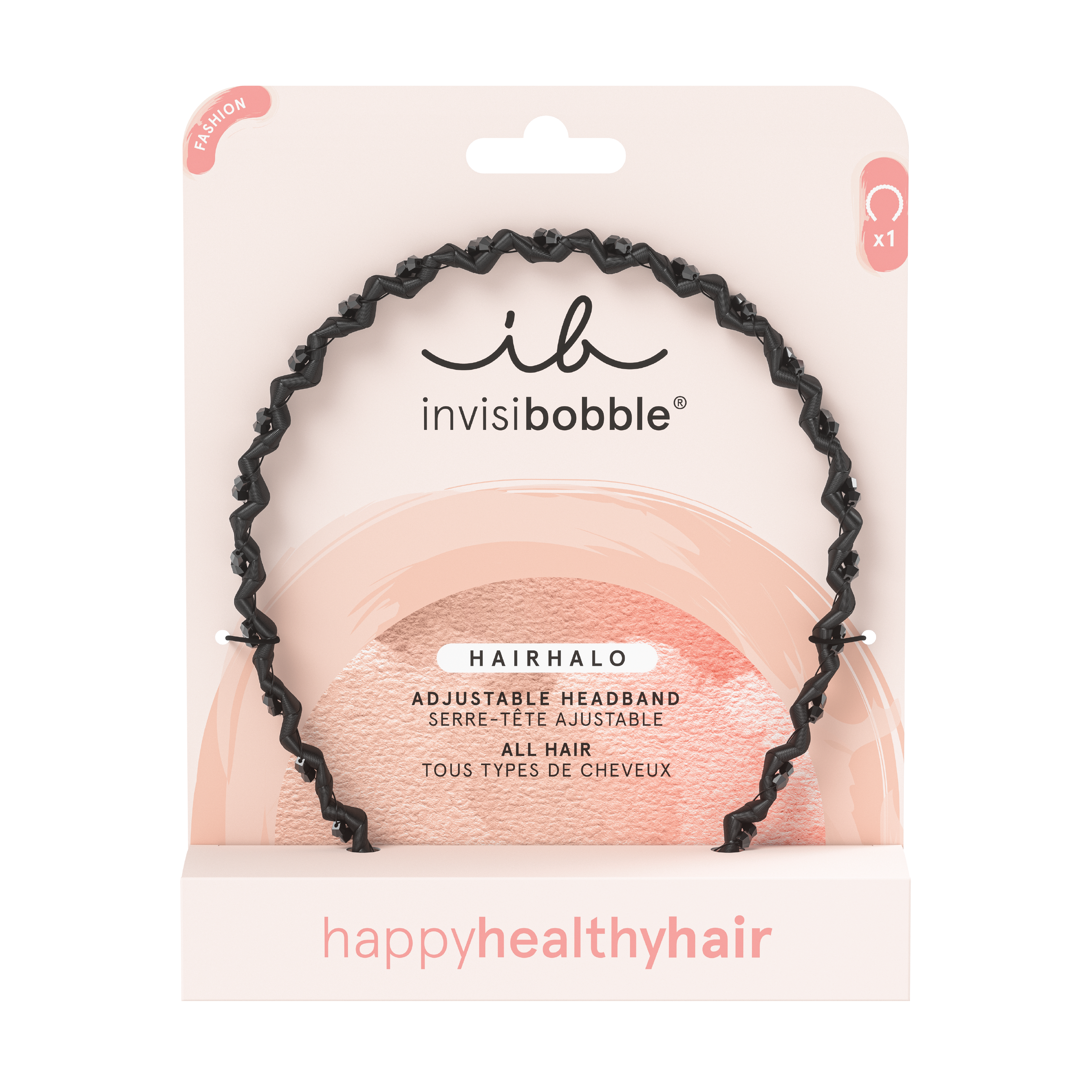 Invisibobble Hairhalo Black Sparkle, 1 stk.