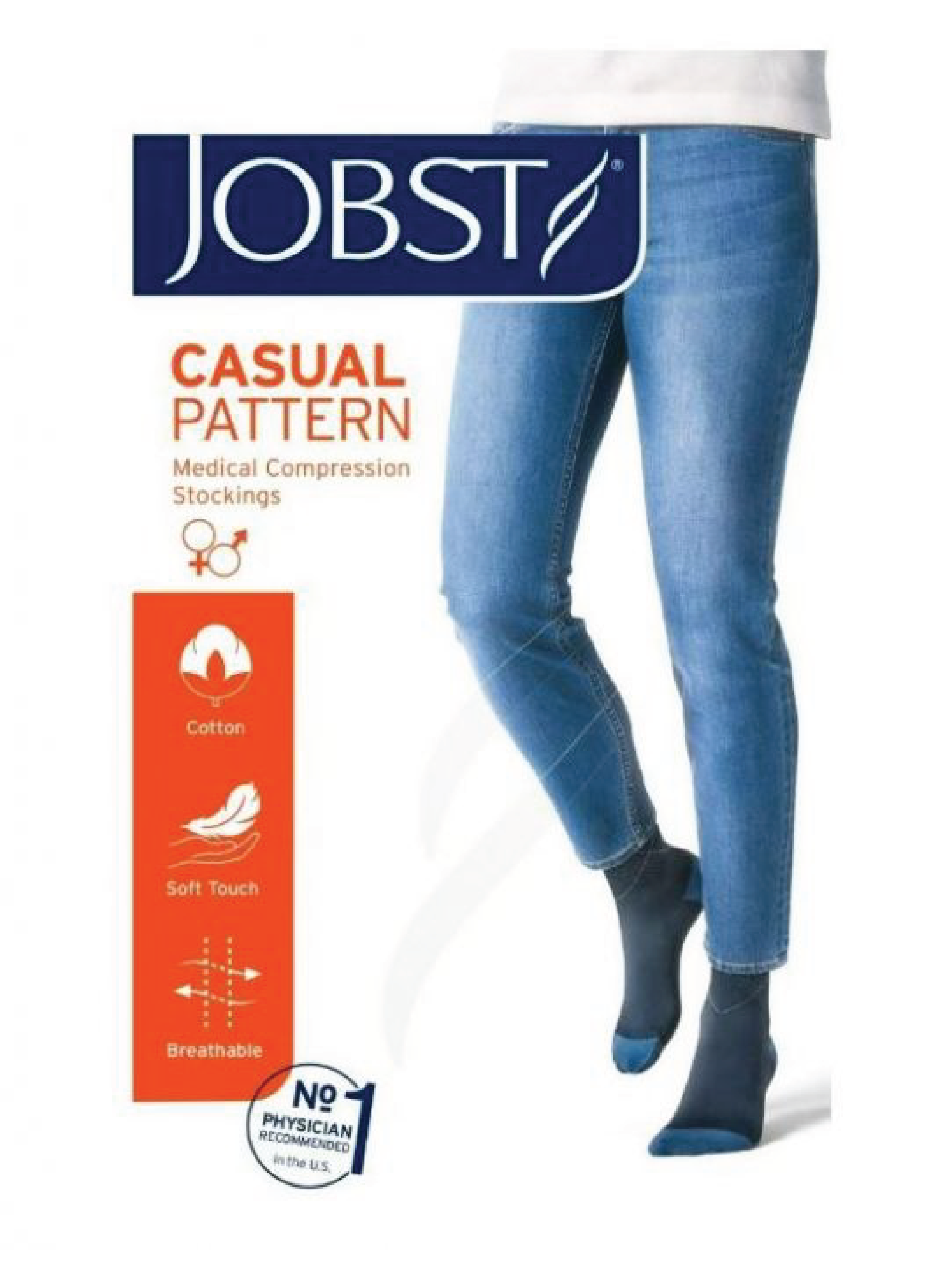 JOBST Casual Pattern Knestrømpe klasse1, 1 stk.