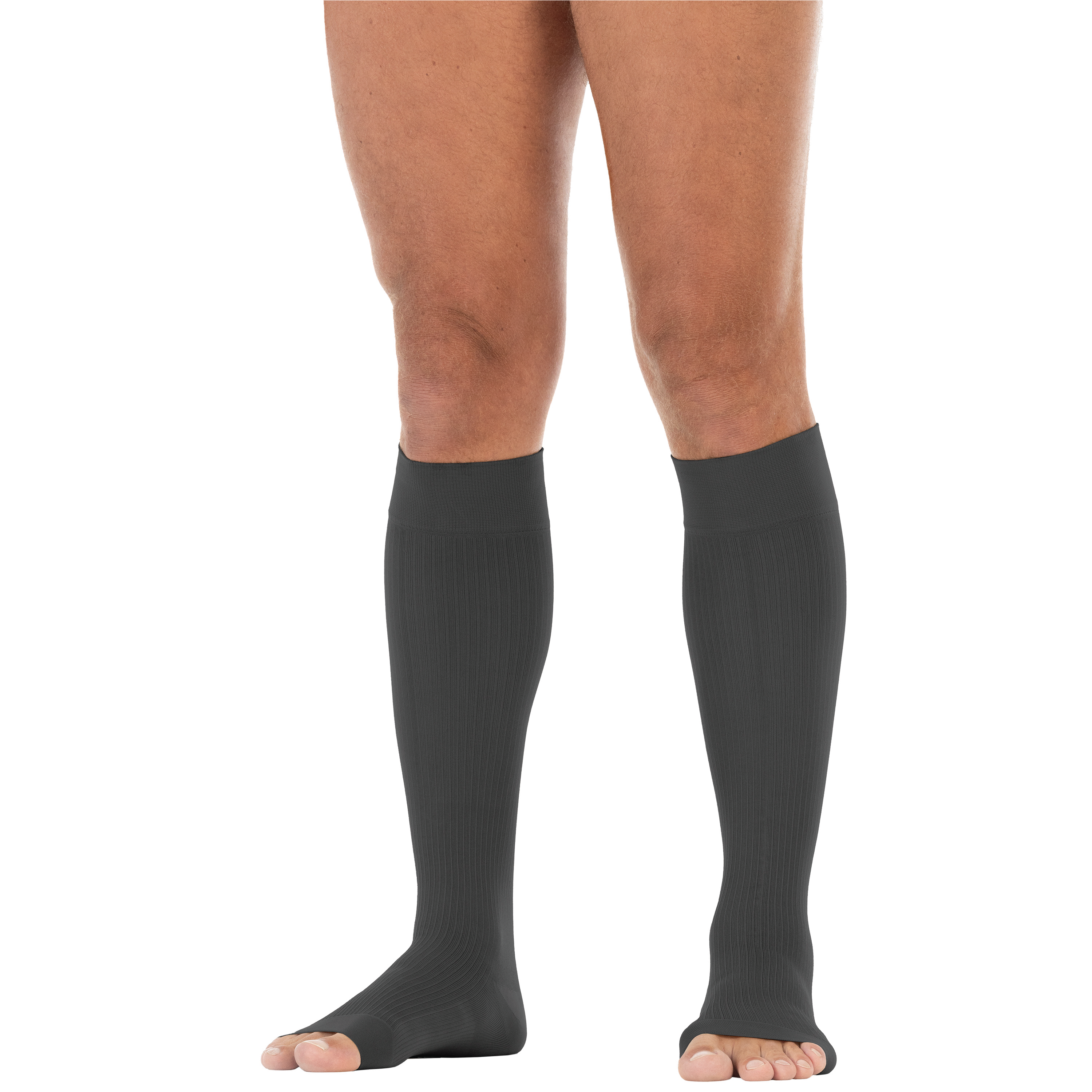 JOBST For Men Knestrømpe Uten Tå Klasse2, Large, sort, 1 par