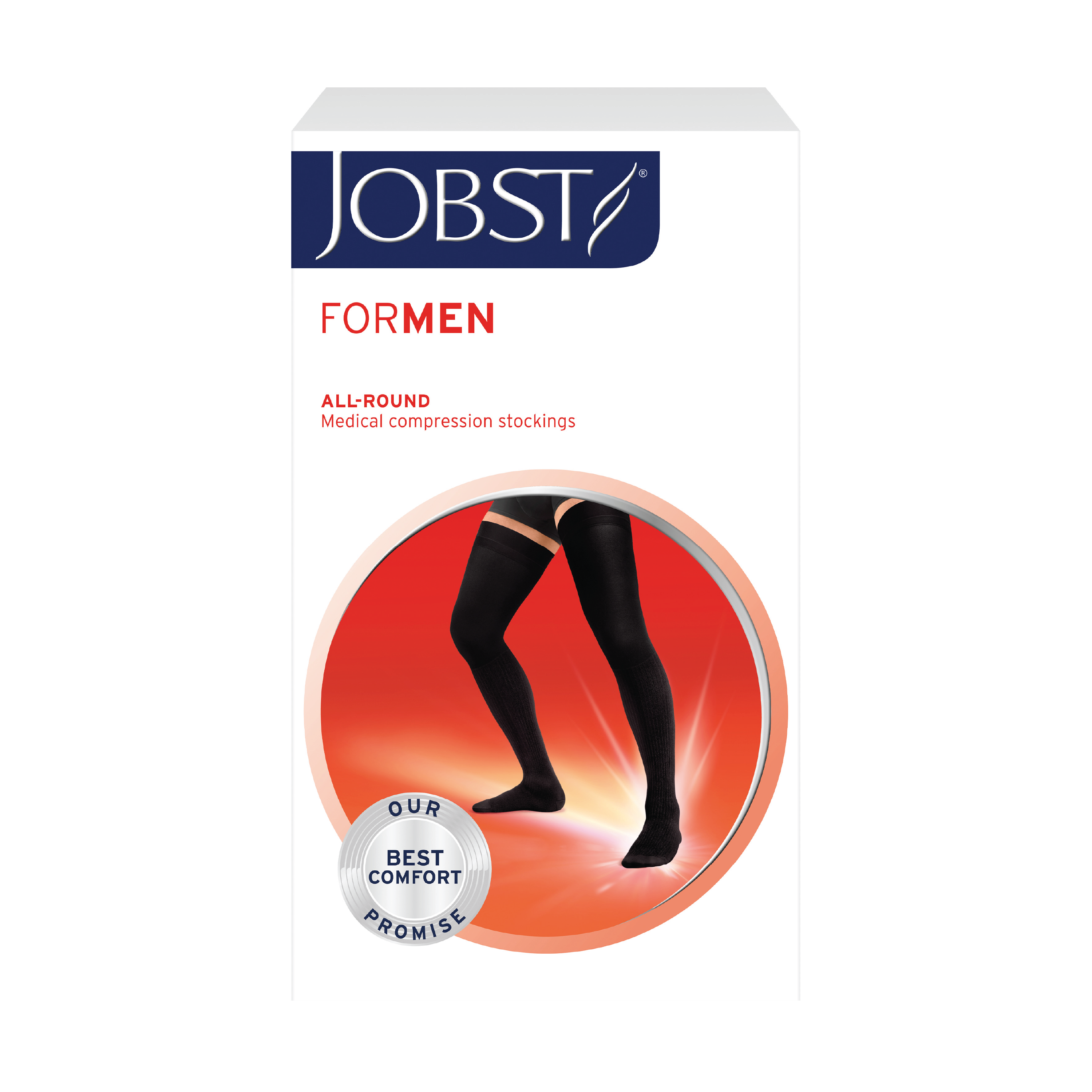 JOBST For Men Lårstrømpe Klasse2, Medium, sort, 1 par