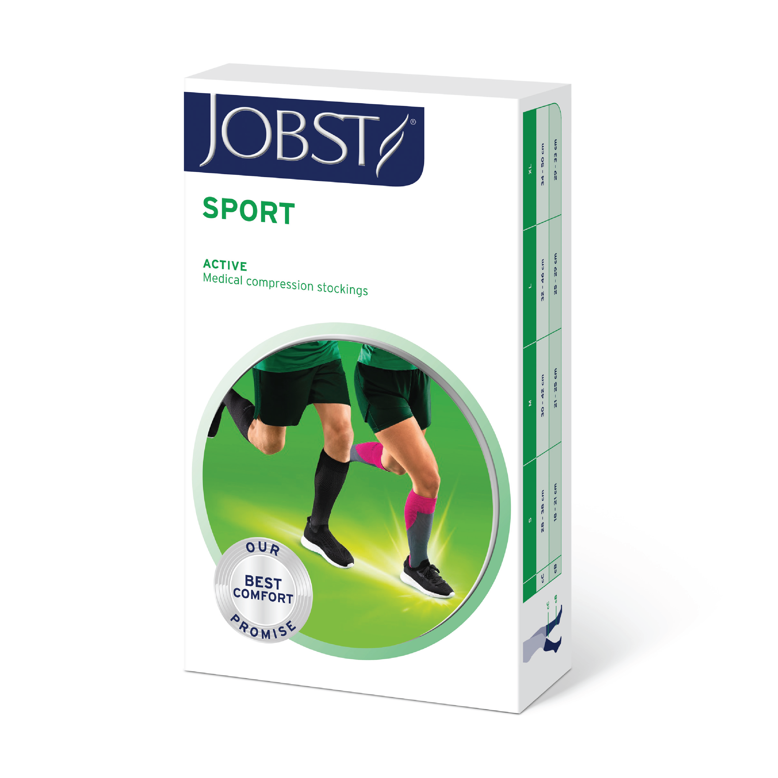 JOBST Sport knestrømpe klasse1, Small, sort, 1 par