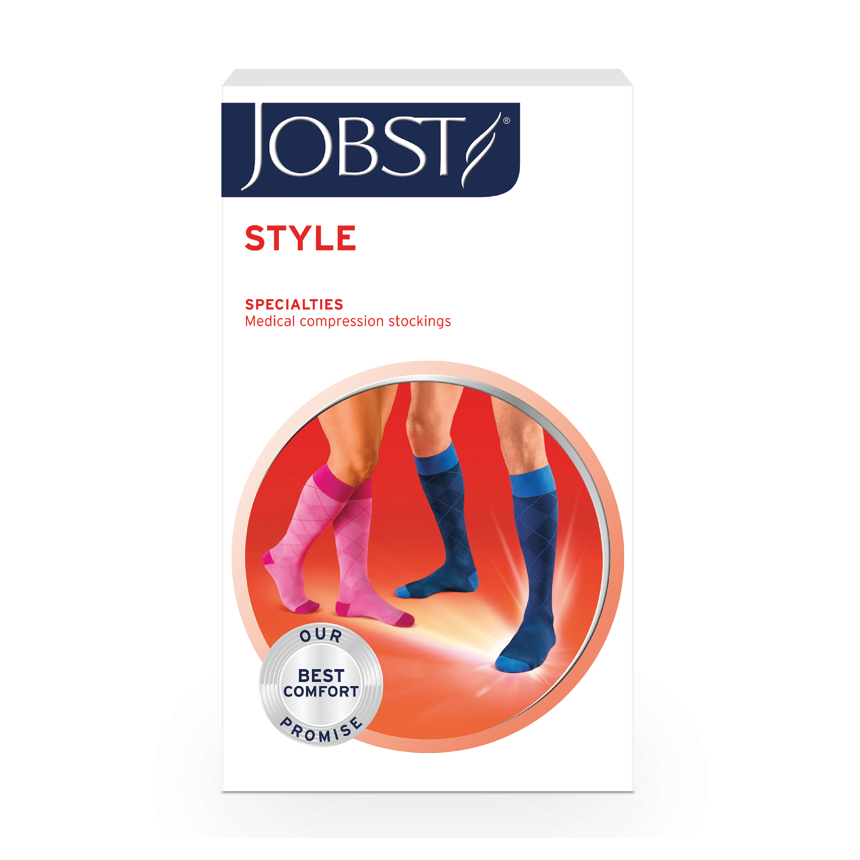 JOBST Style knestrømpe, Klasse 1, large, grå, 1 par