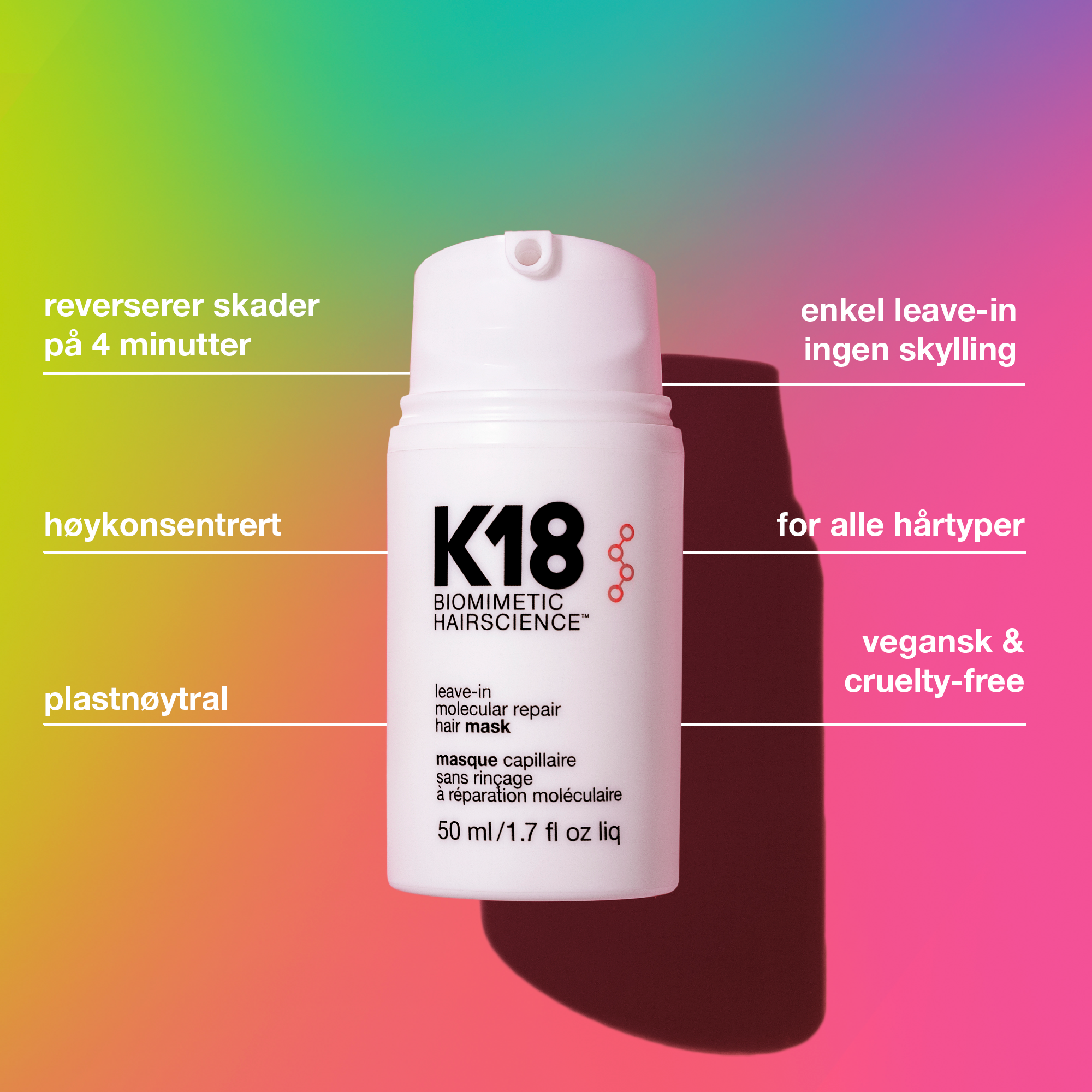 K18 Molecular Repair Hair Mask, 15 ml