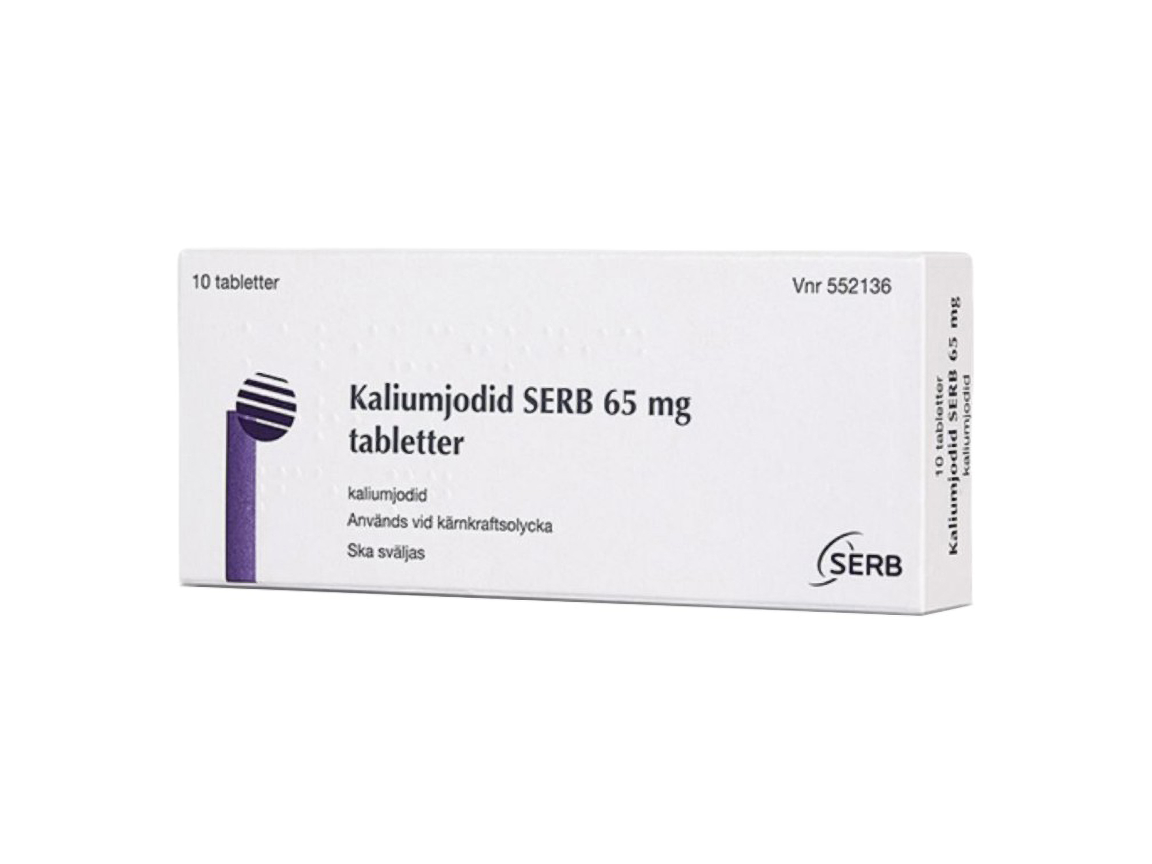 Kaliumjodid 65 mg tabletter, 10 stk.