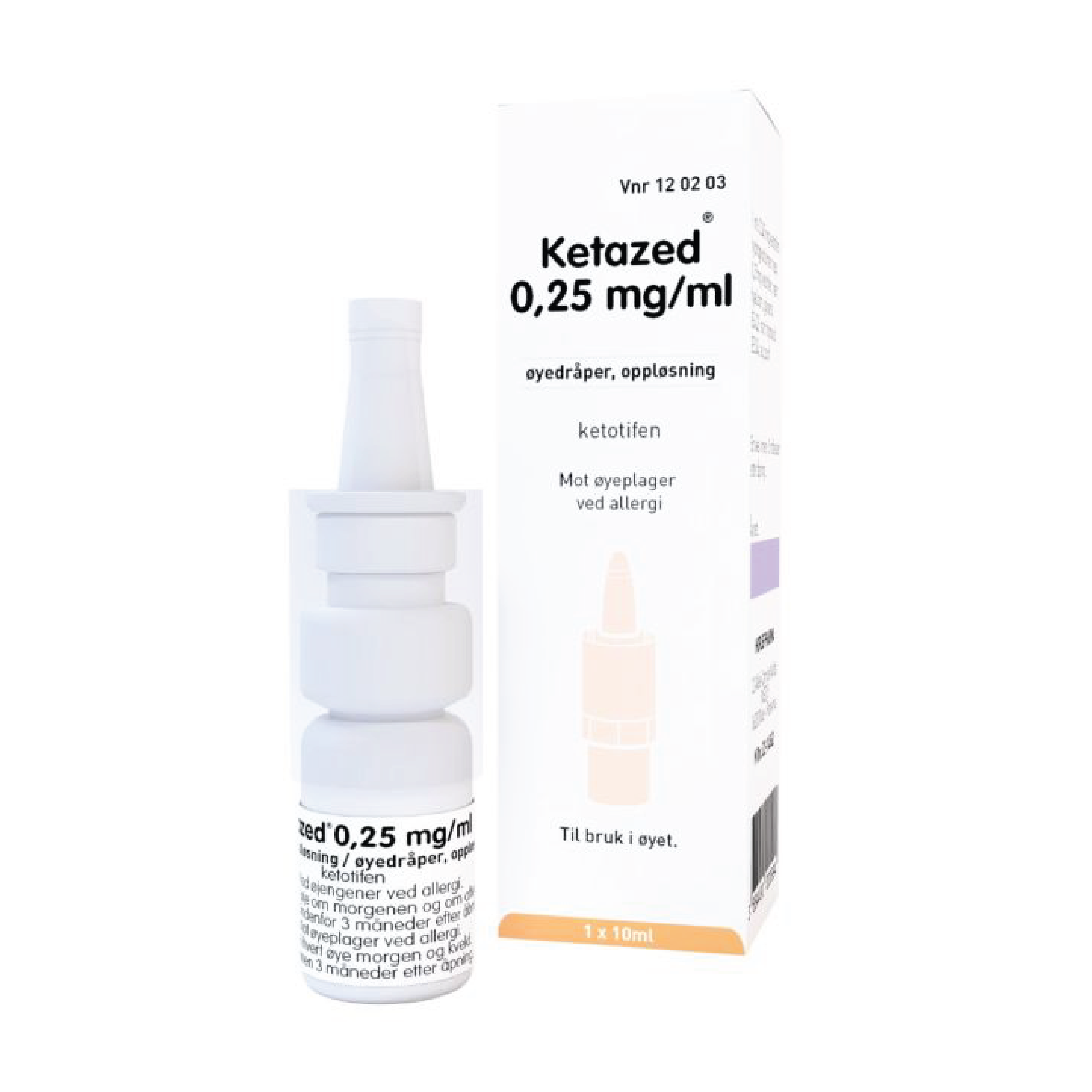 Ketazed 0,25mg/ml øyedråper, 10 ml