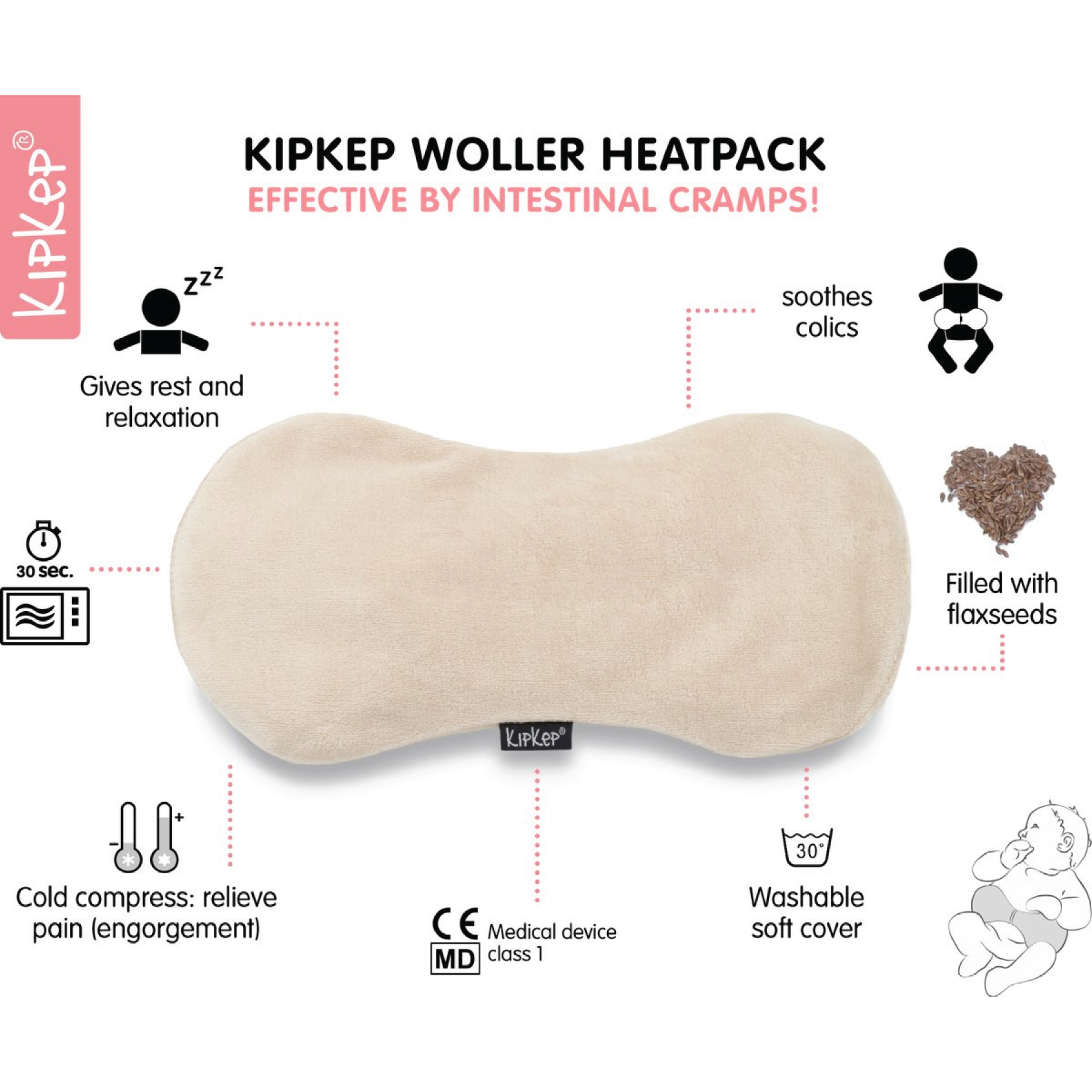 KipKep Woller Varmepute, Cookie, 1 stk.