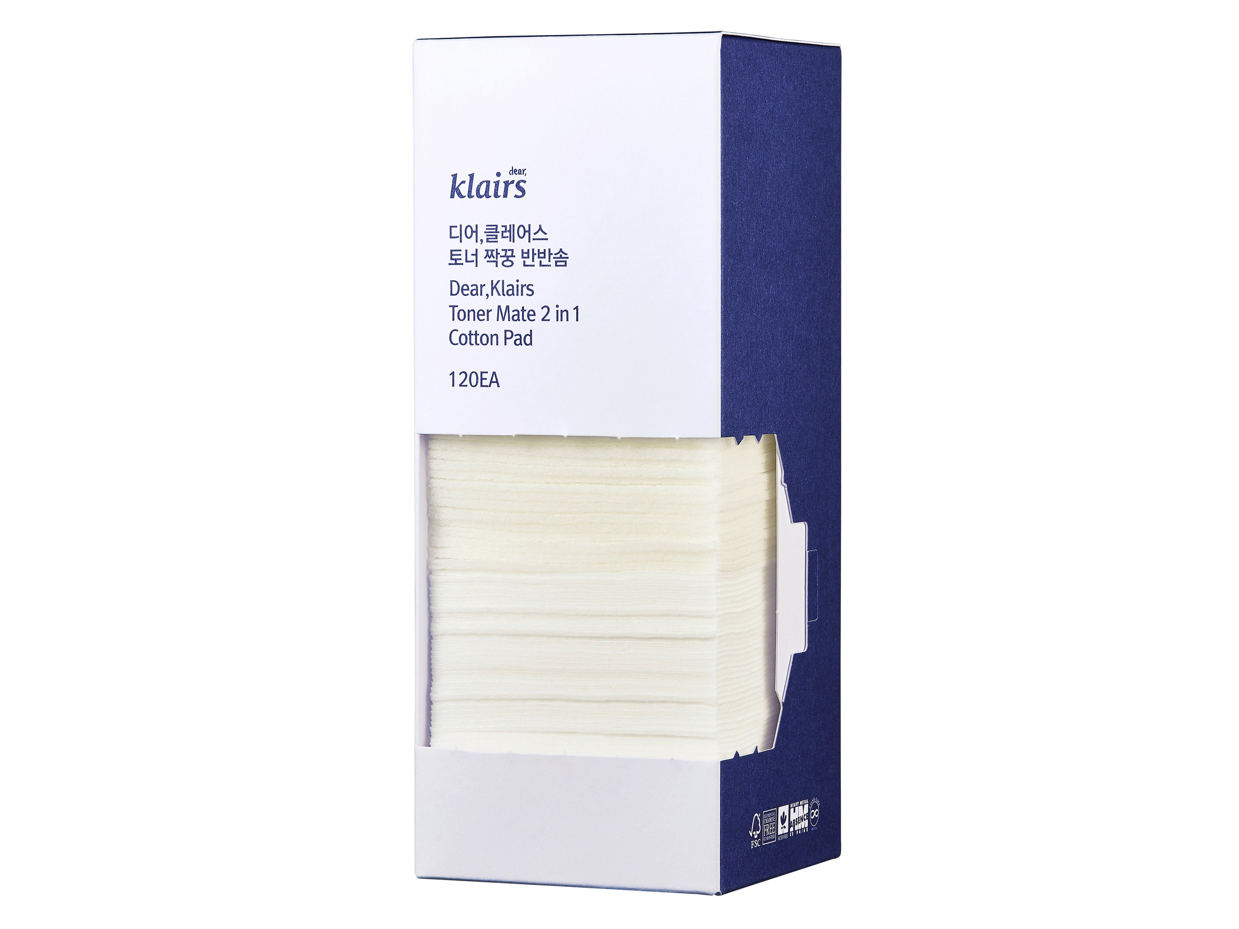 Klairs Toner Mate 2 in 1 Cotton pad, 120 stk