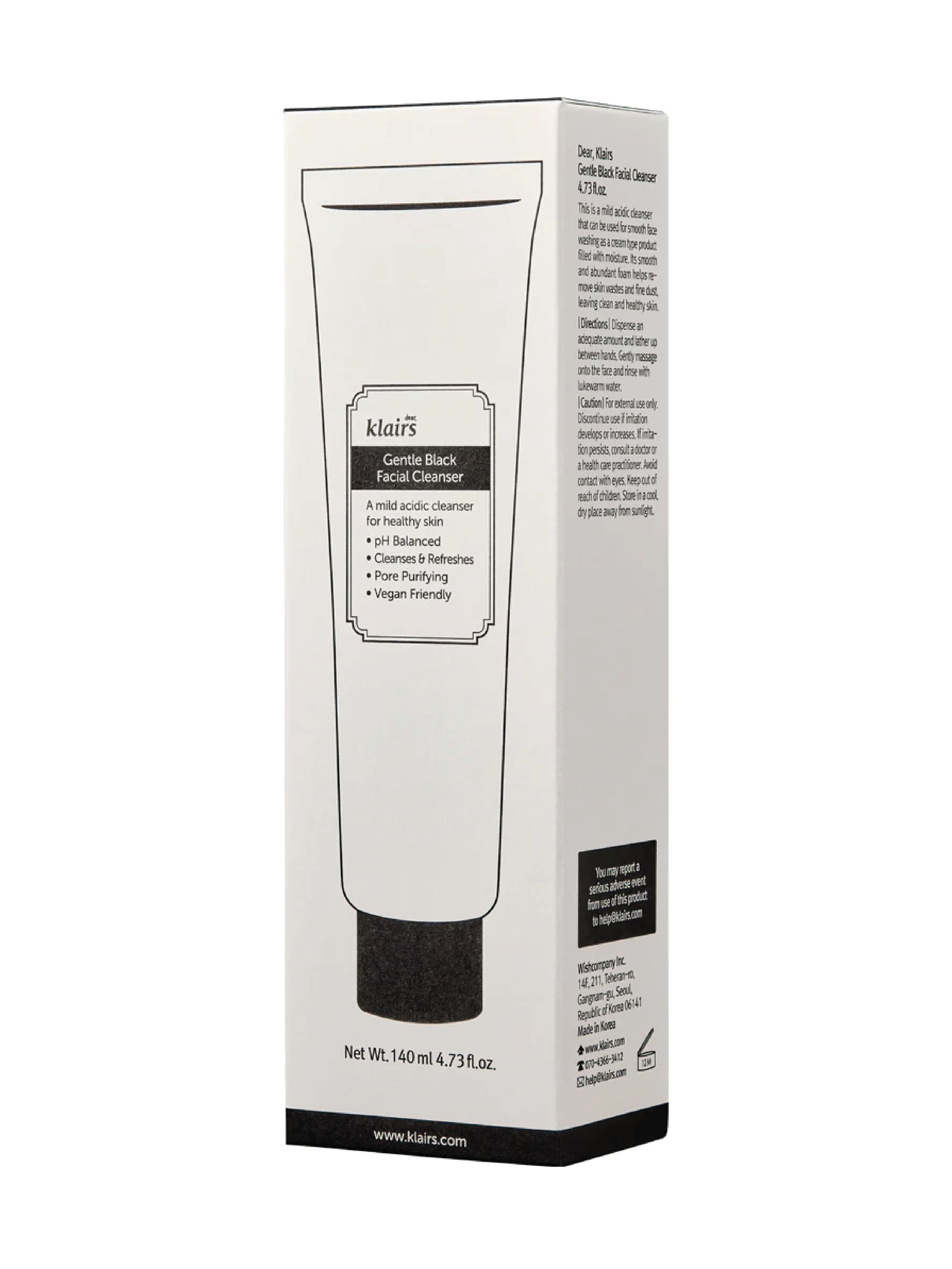 Klairs Gentle Black Facial Cleanser, 140 ml