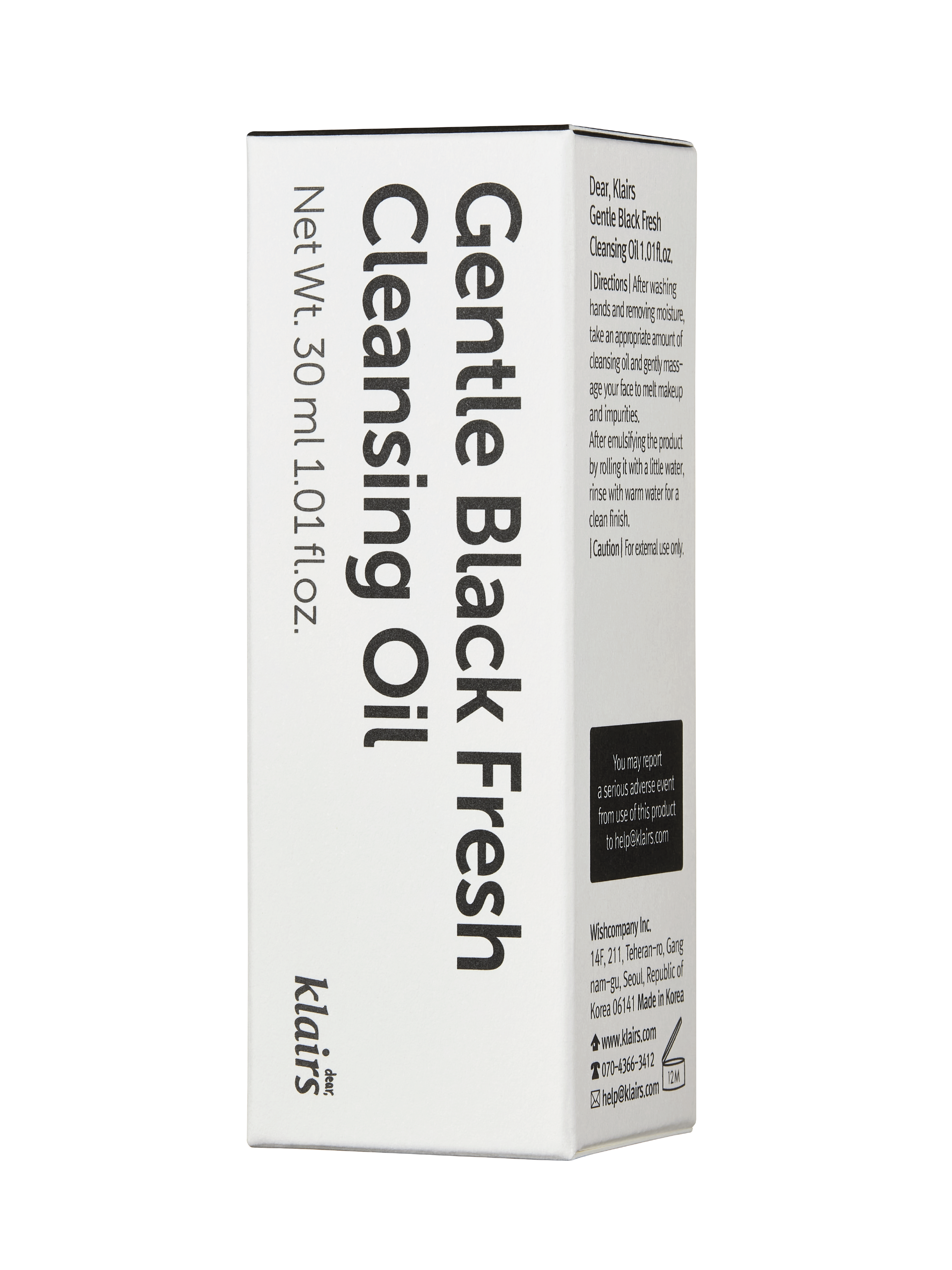 Klairs Gentle Black Fresh Cleansing Oil, 30 ml