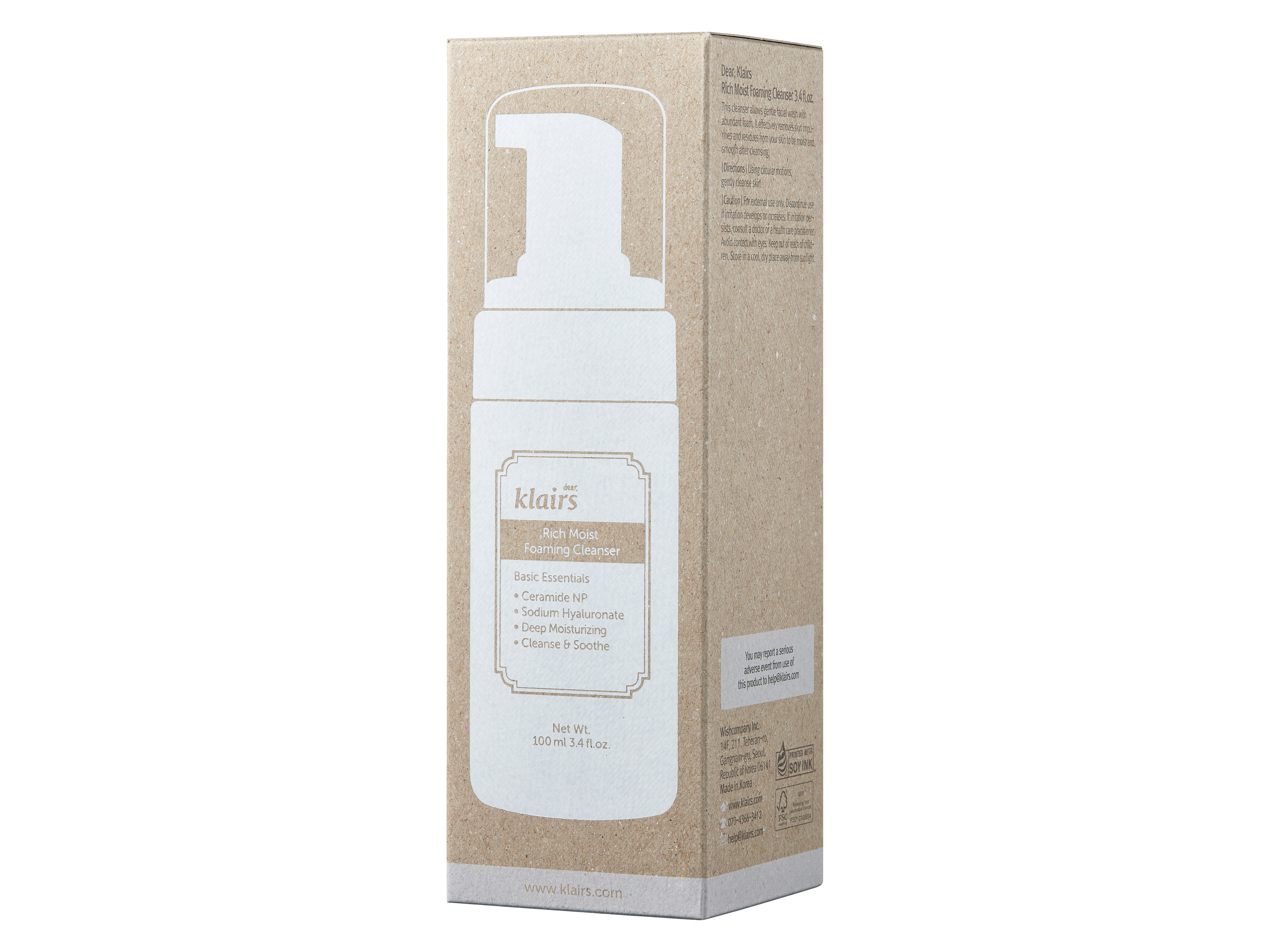 Klairs Rich Moist Foaming Cleanser, 100 ml