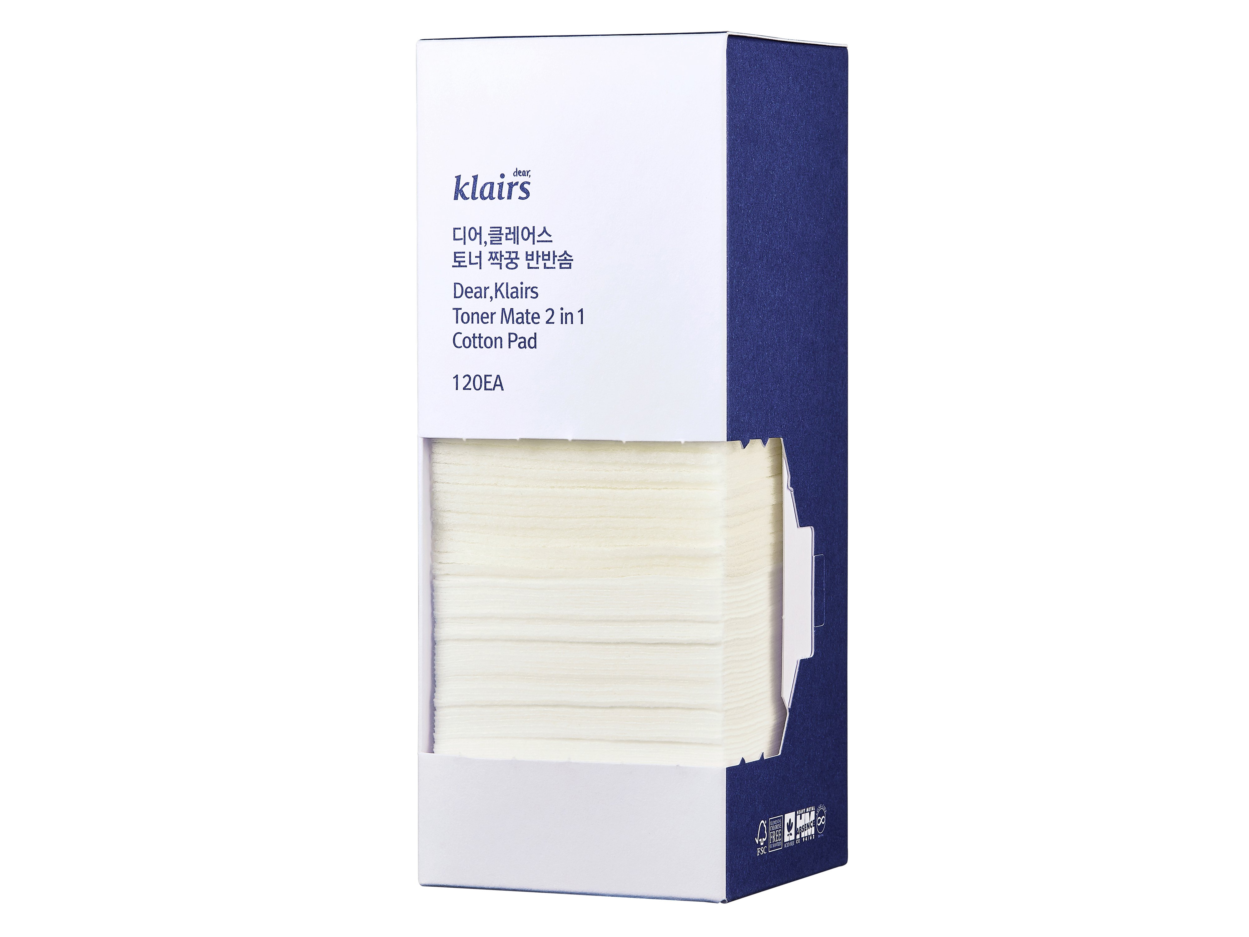 Klairs Toner Mate 2 in 1 Cotton pad, 120 stk