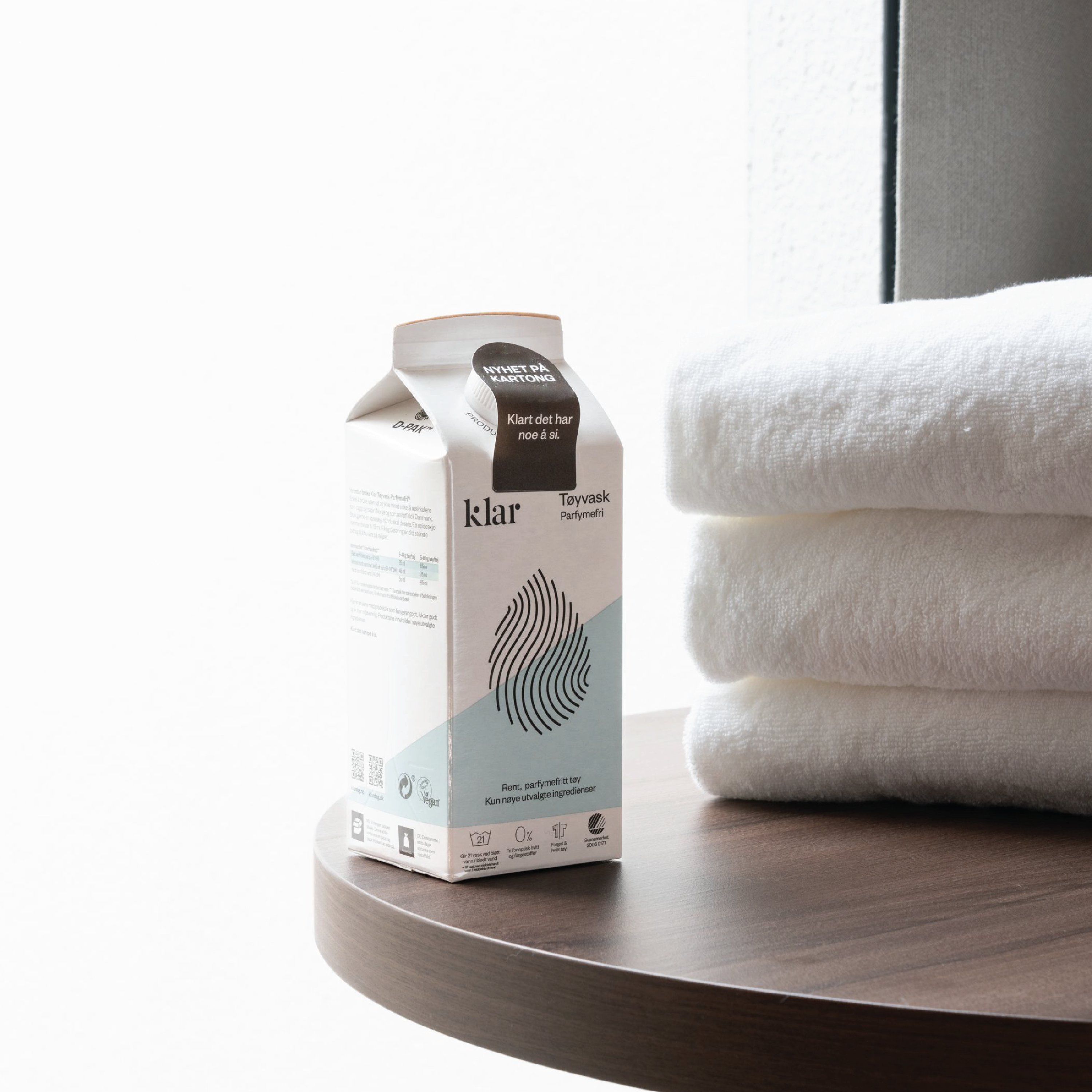 Klar Parfymefri Tøyvask Kartong, 750 ml