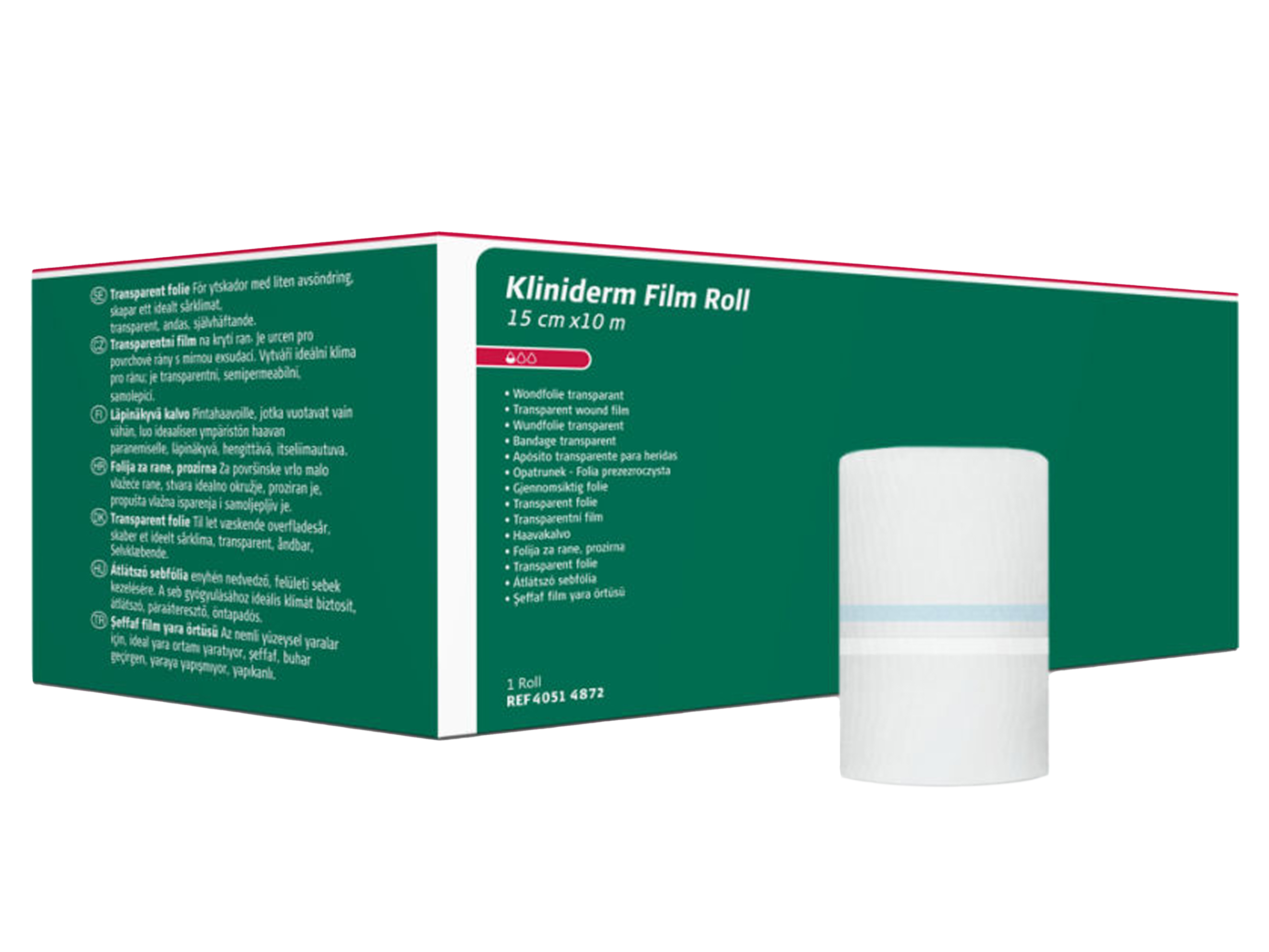 Klinion Klinion Kliniderm Bandasje transparent Film Roll, 15cmx10m, 1 stk.