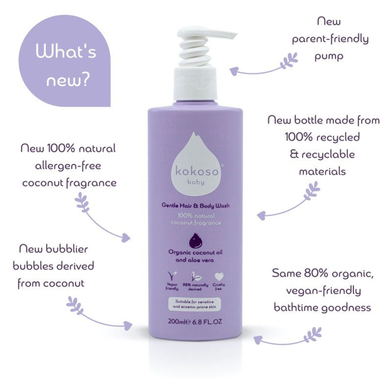 Kokoso Baby Hair & Body Wash, 200 ml