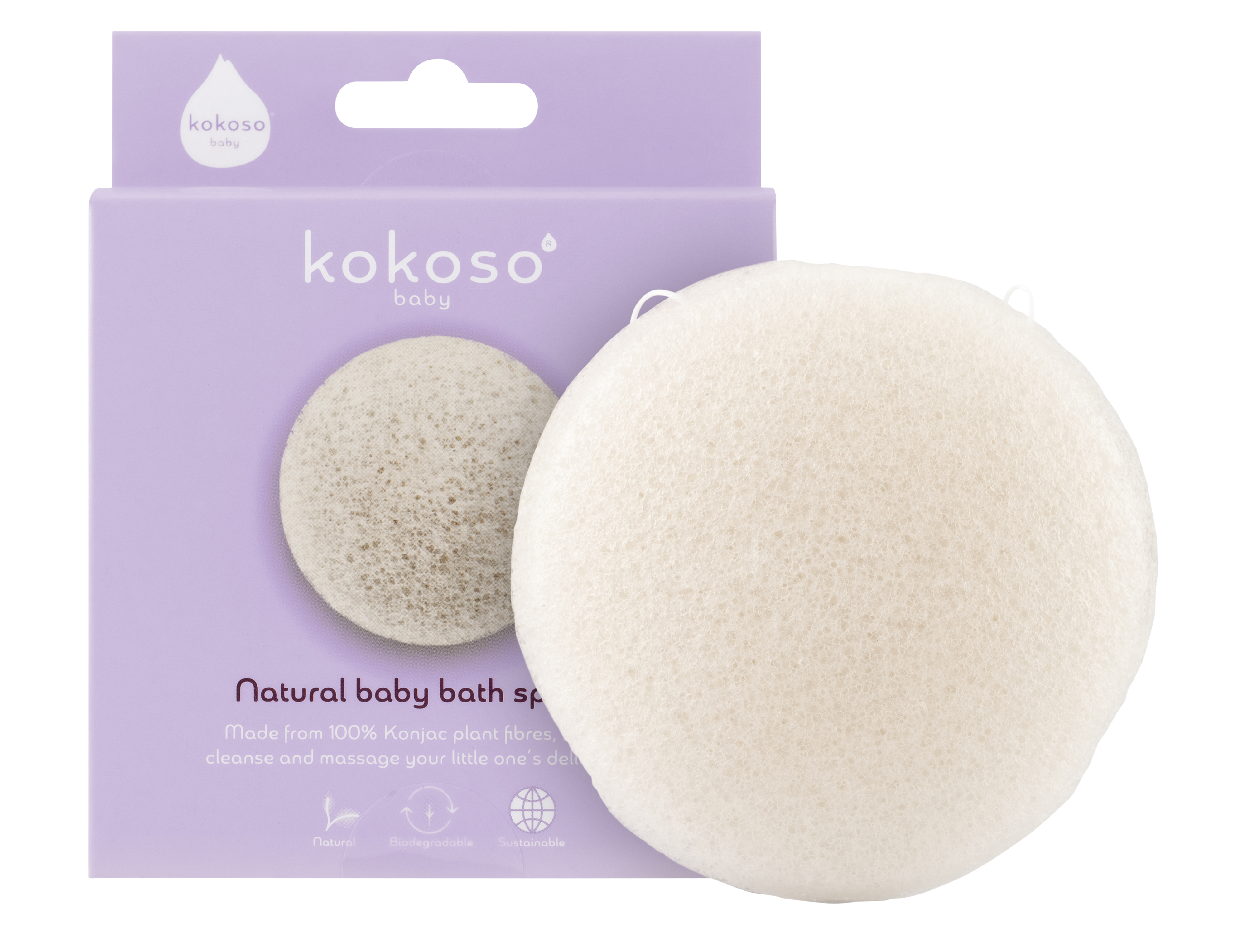 Kokoso baby Natural Baby Bath Sponge, 1 stk