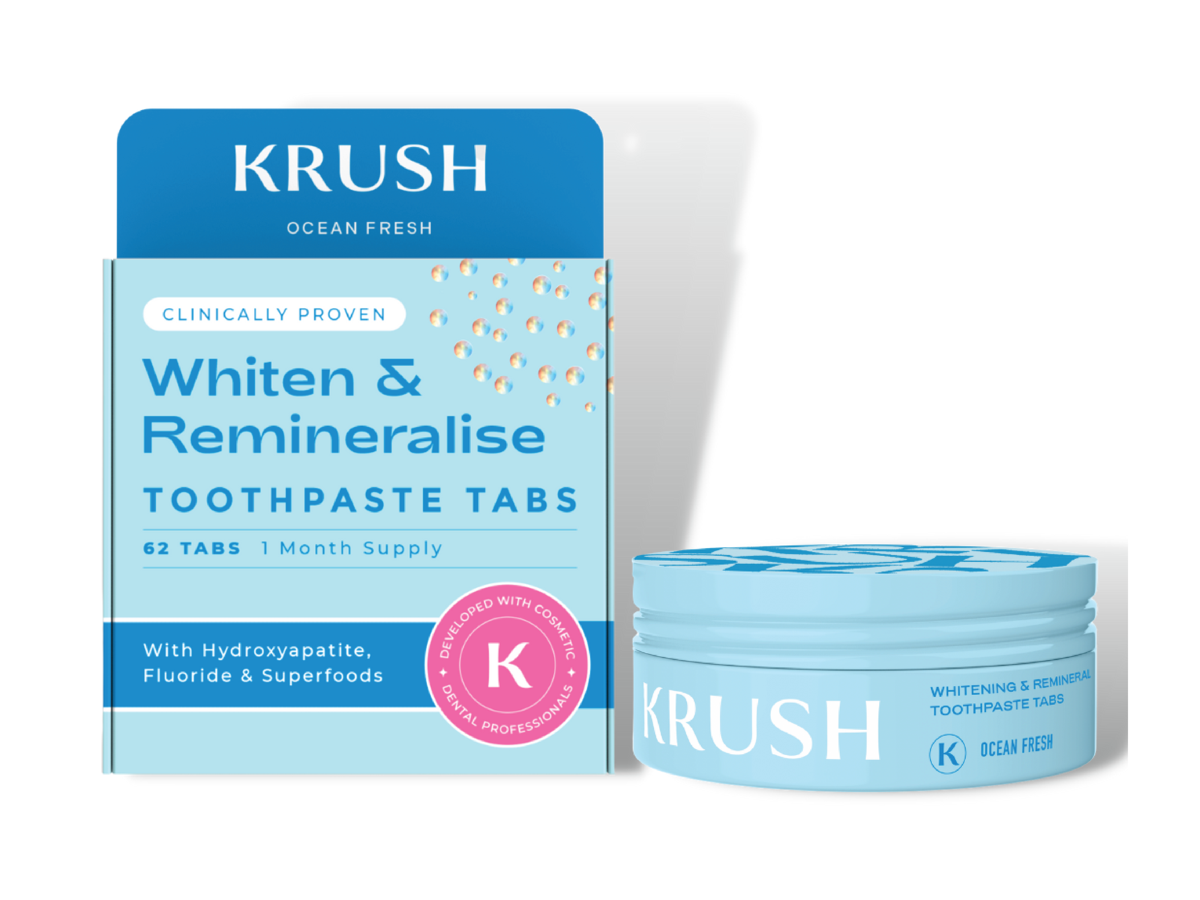 Krush Tannkremtabletter, 62 stk.